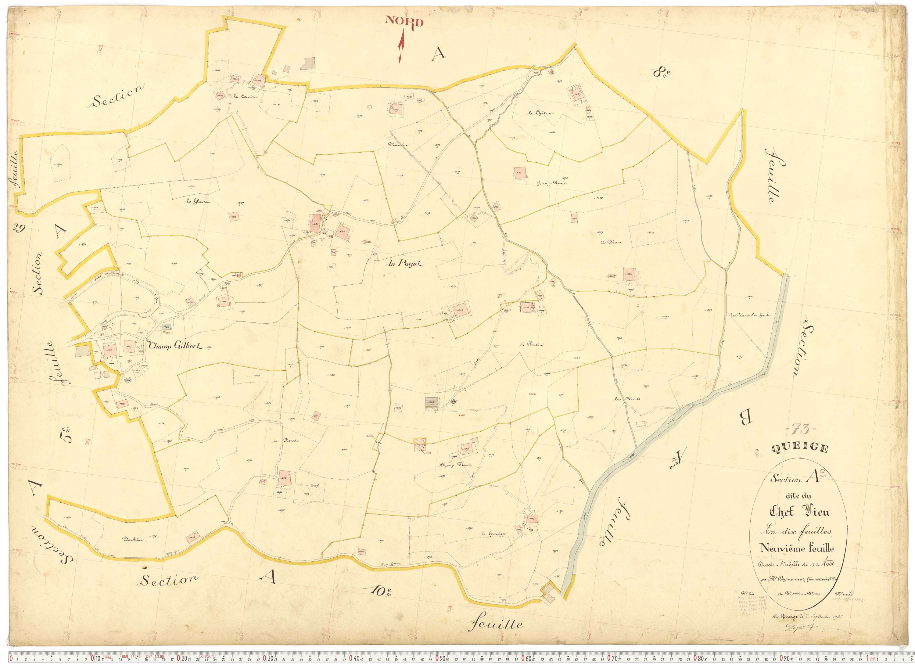 Queige - Plans cadastraux du premier cadastre français.