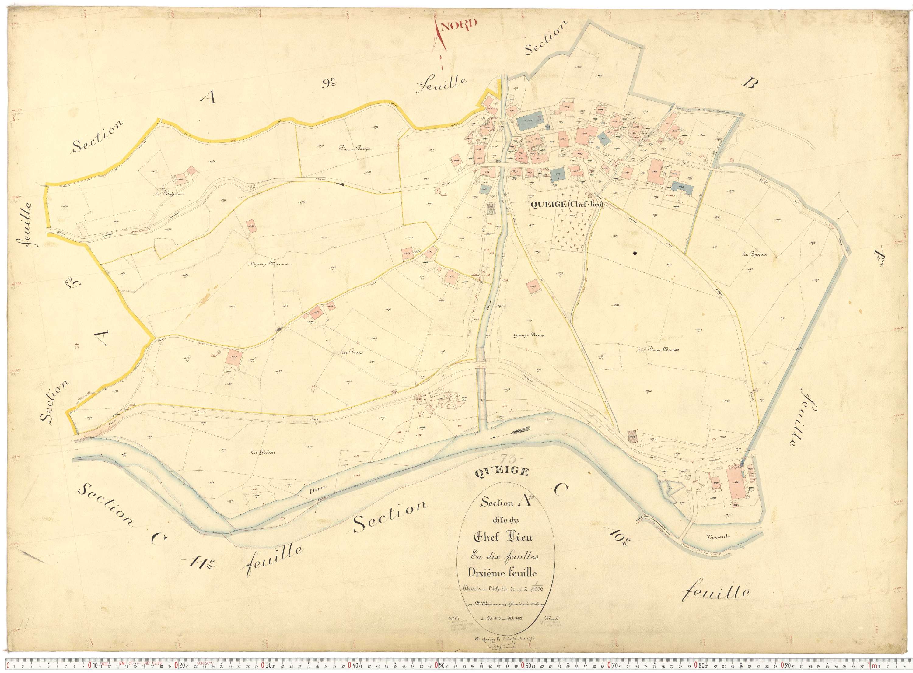 Queige - Plans cadastraux du premier cadastre français.