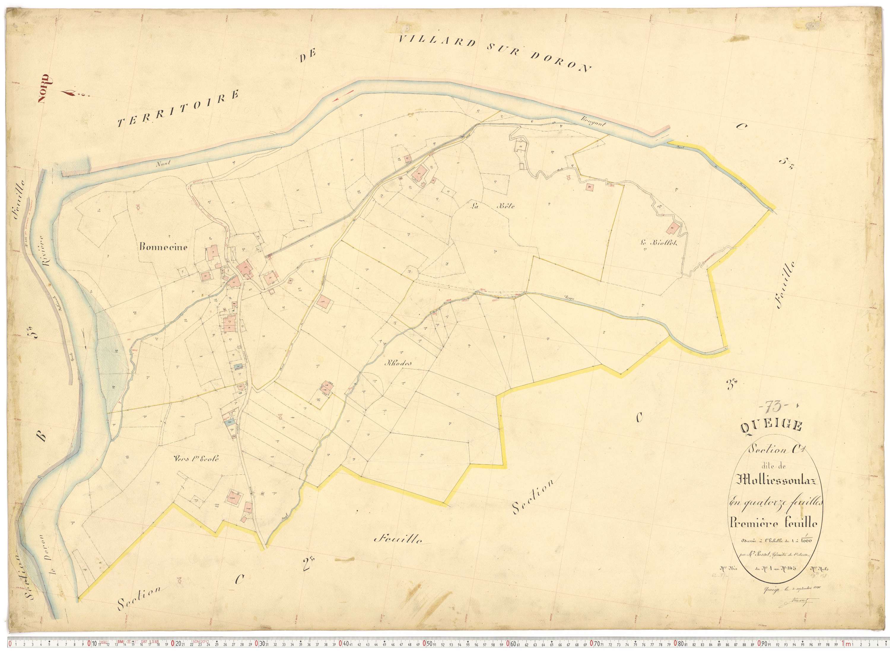 Queige - Plans cadastraux du premier cadastre français.