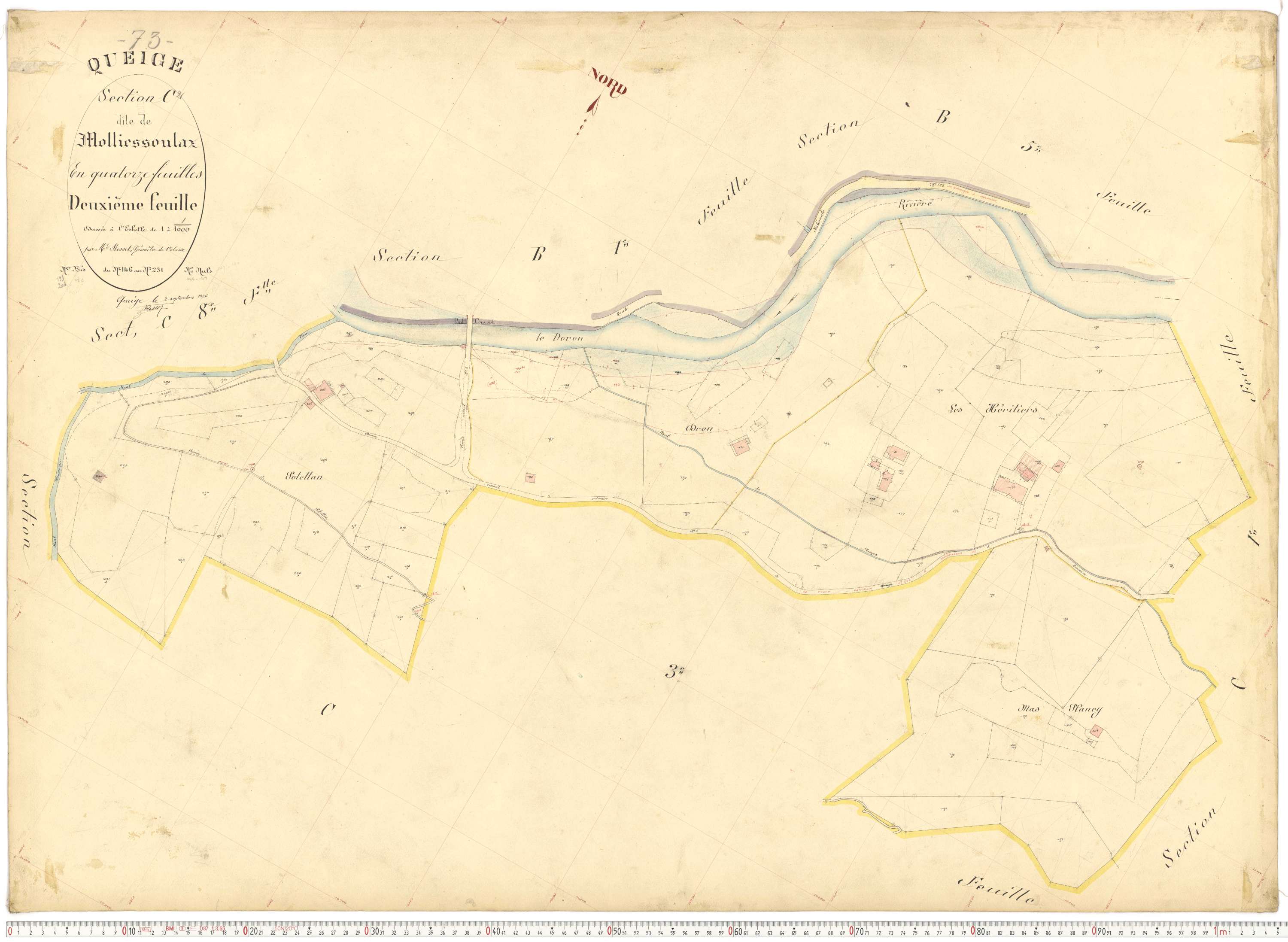 Queige - Plans cadastraux du premier cadastre français.