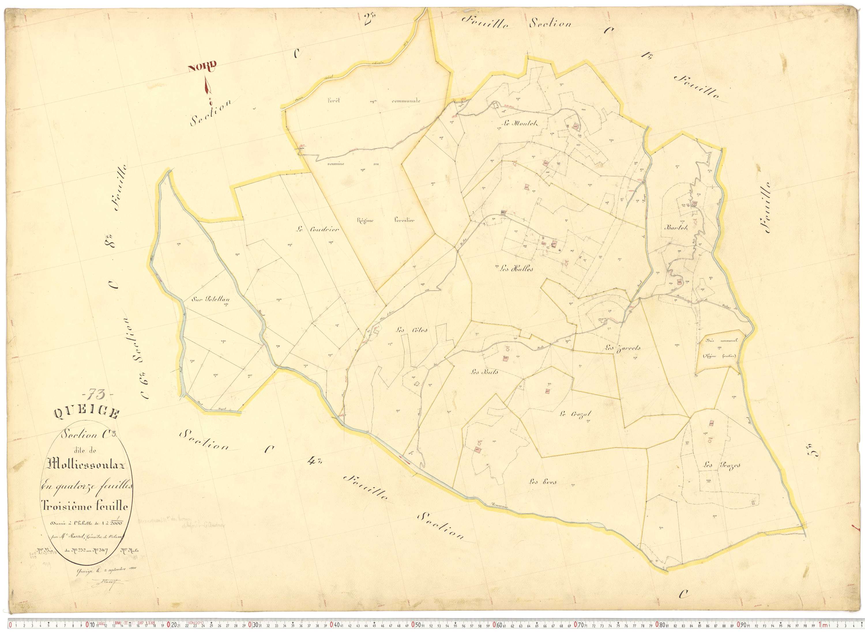 Queige - Plans cadastraux du premier cadastre français.