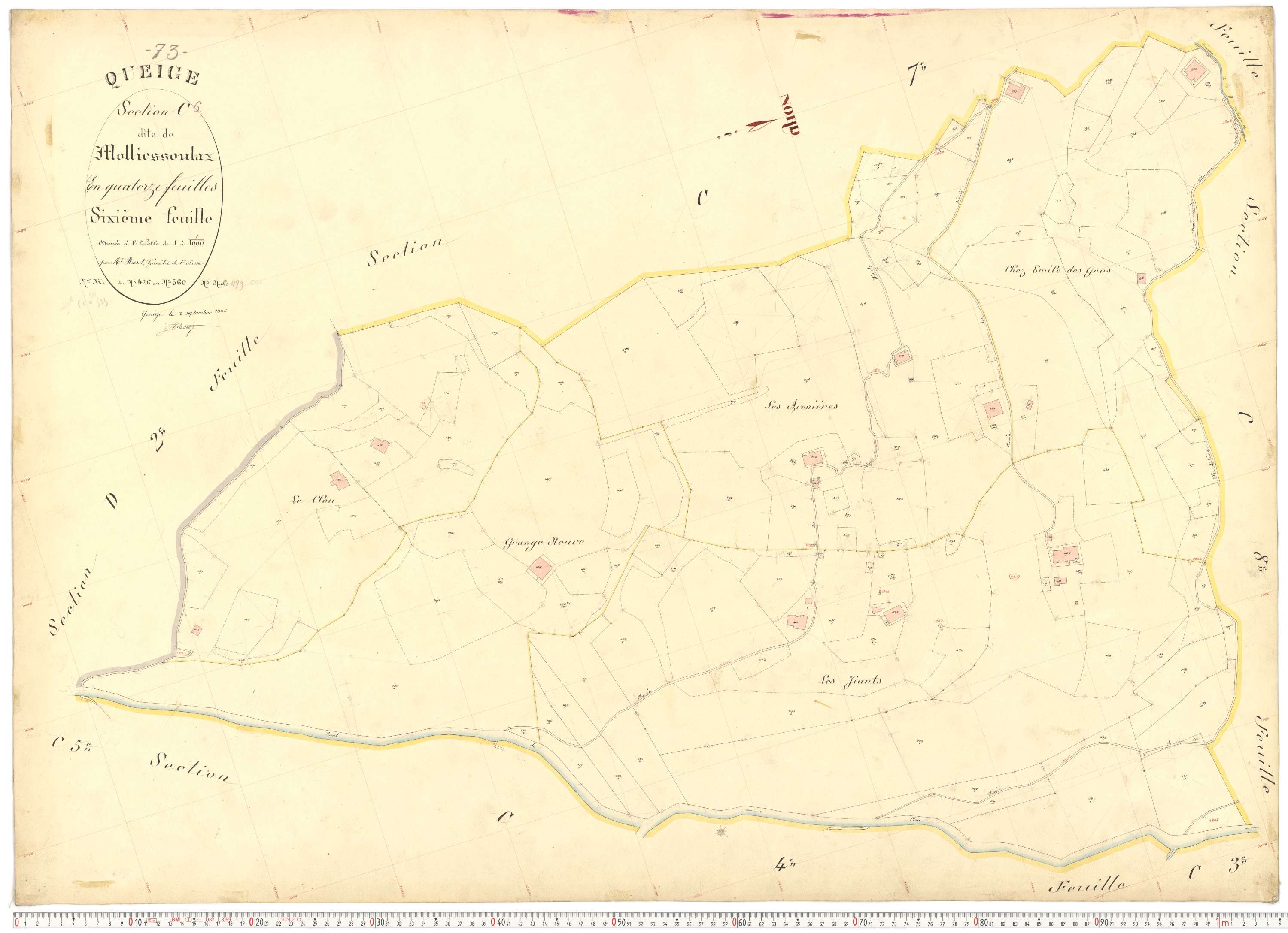 Queige - Plans cadastraux du premier cadastre français.
