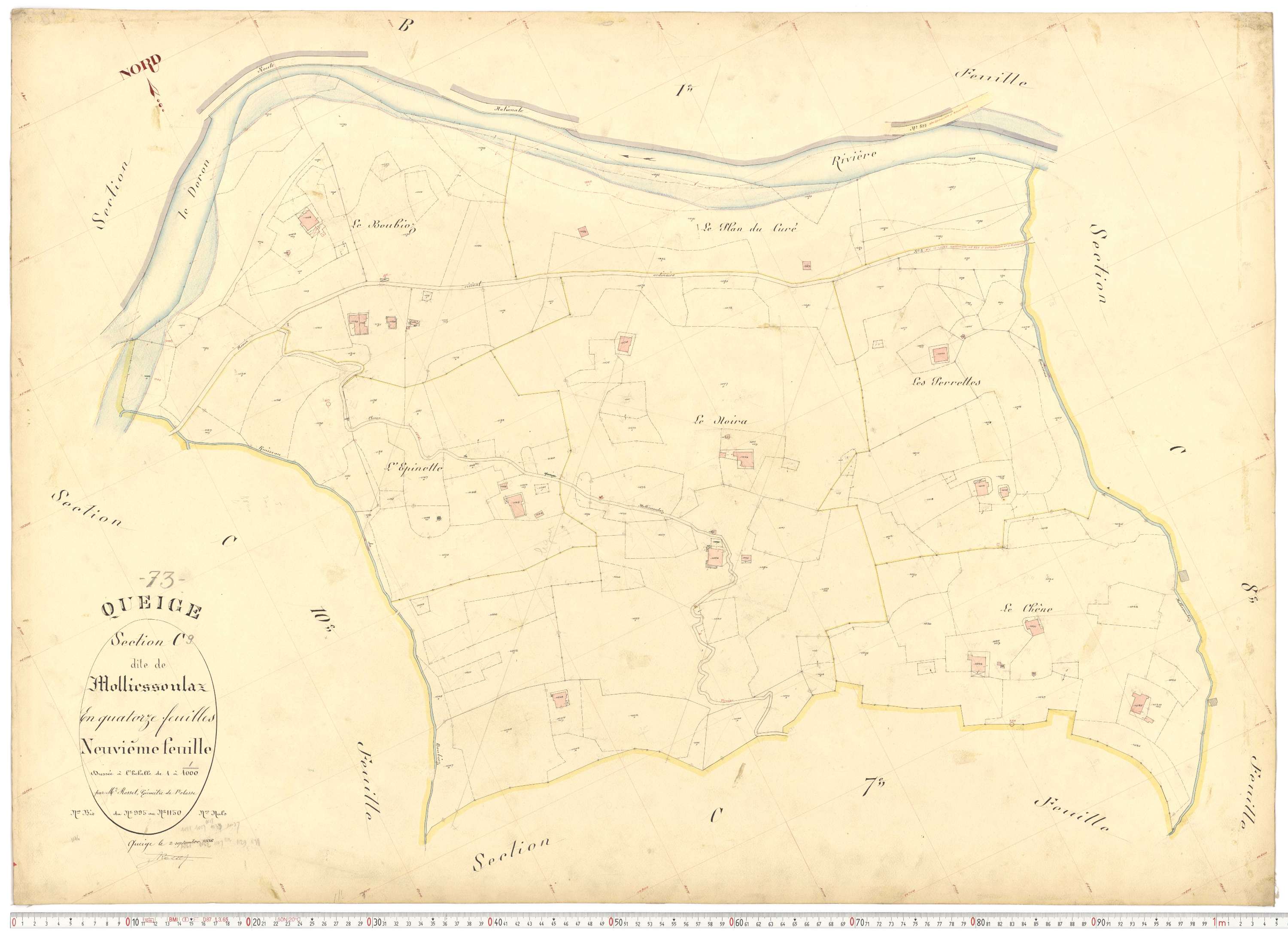 Queige - Plans cadastraux du premier cadastre français.