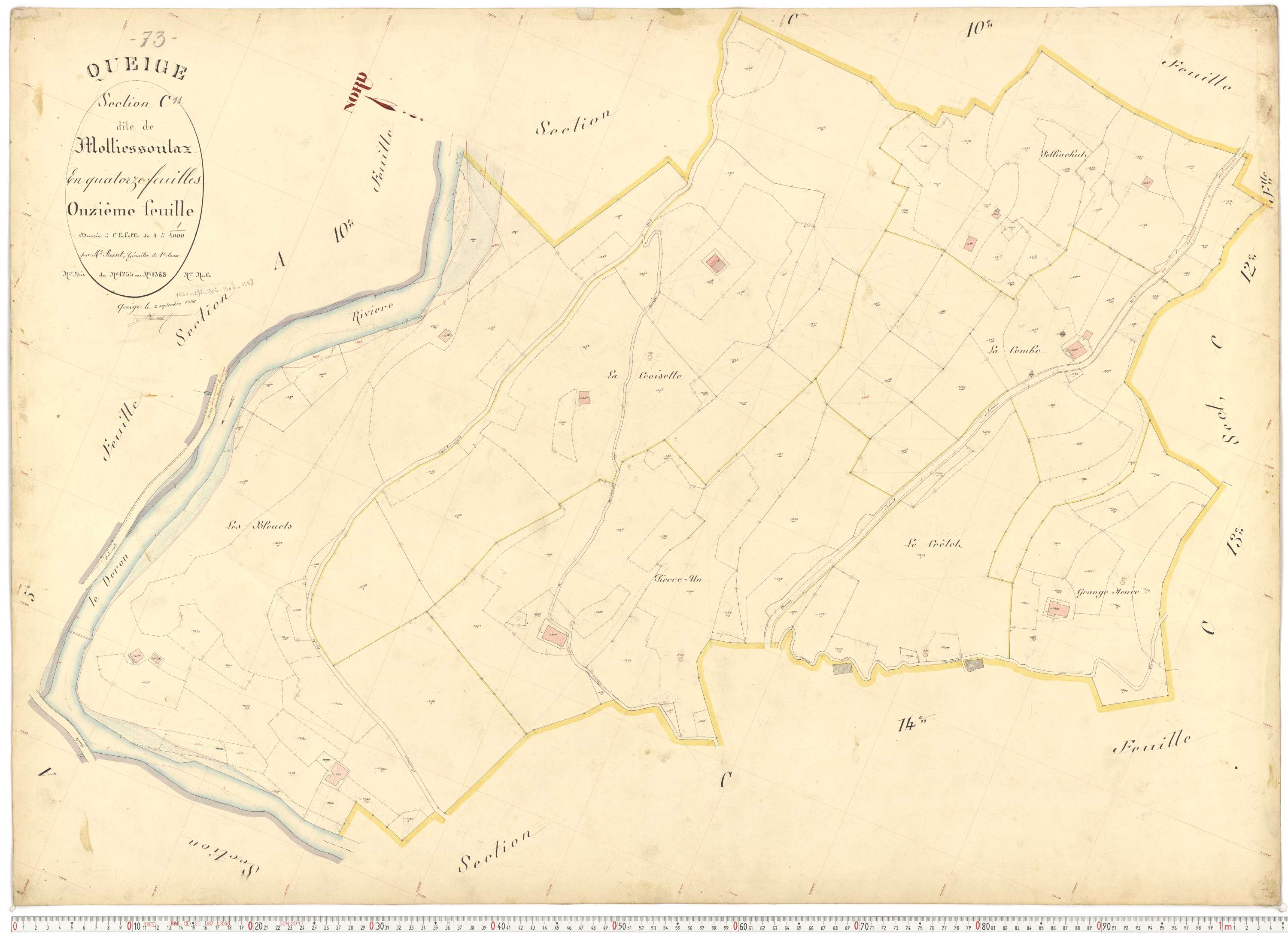 Queige - Plans cadastraux du premier cadastre français.