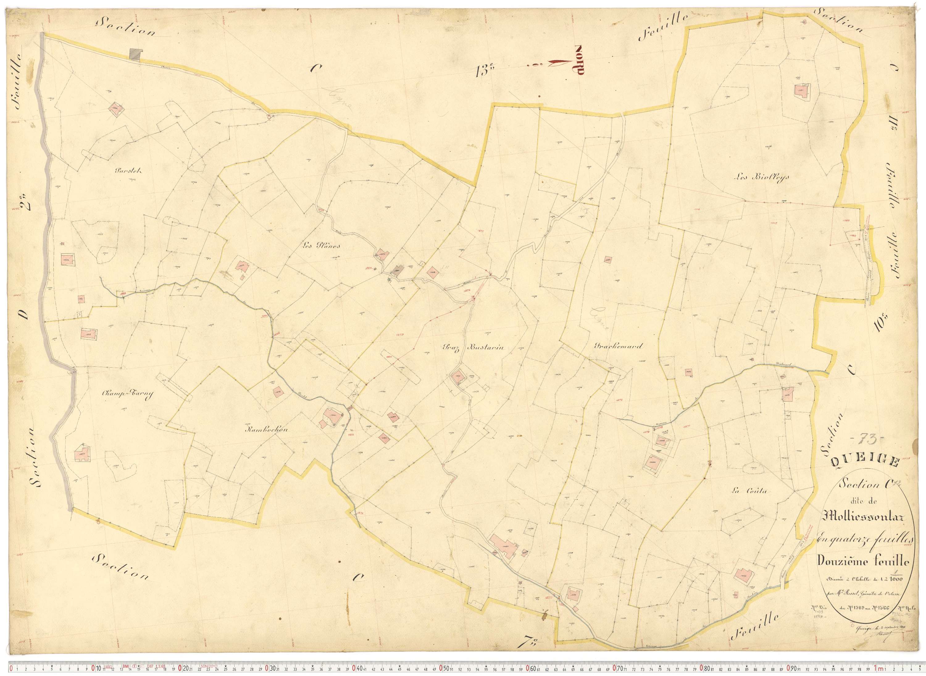 Queige - Plans cadastraux du premier cadastre français.