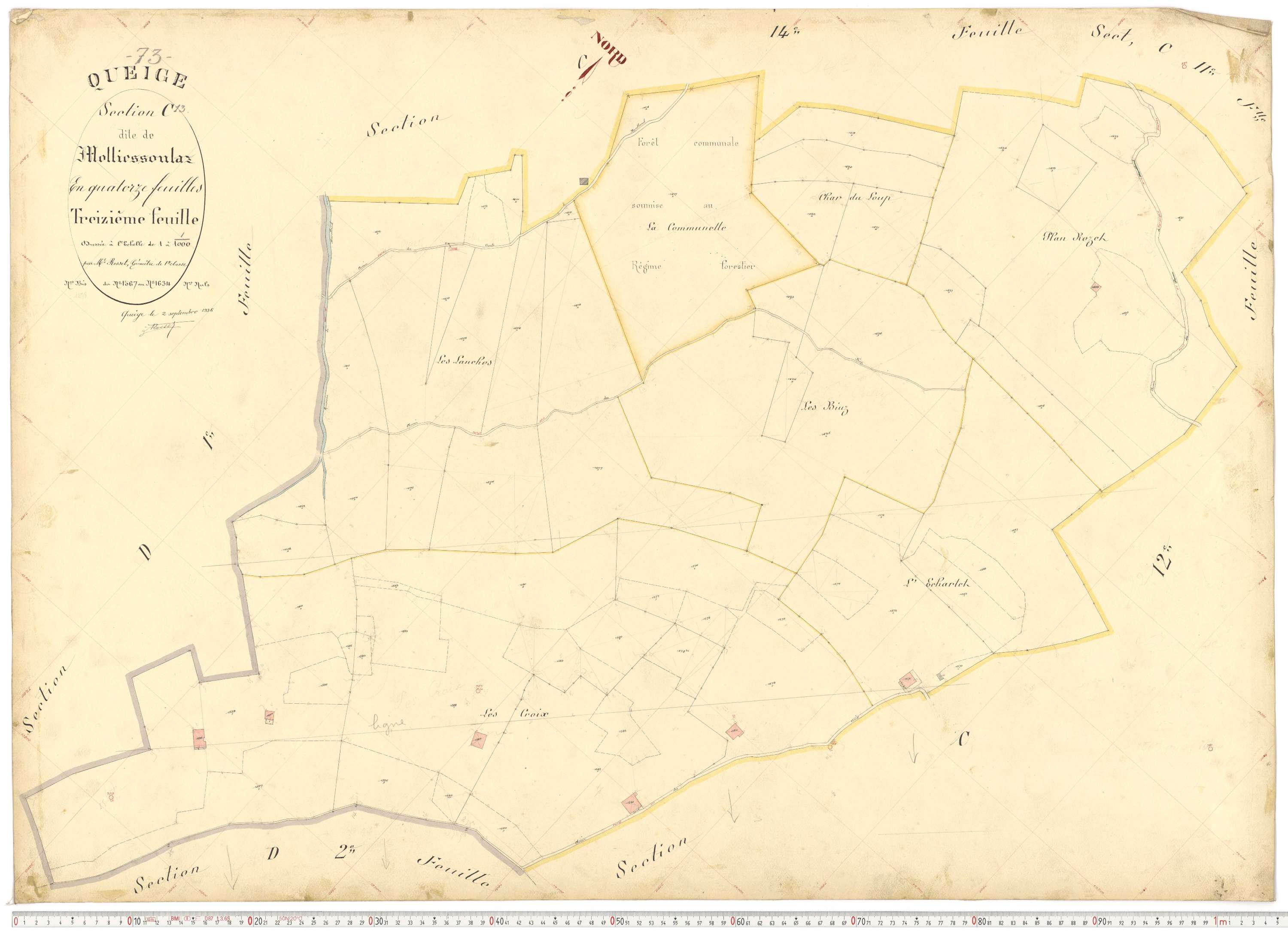 Queige - Plans cadastraux du premier cadastre français.
