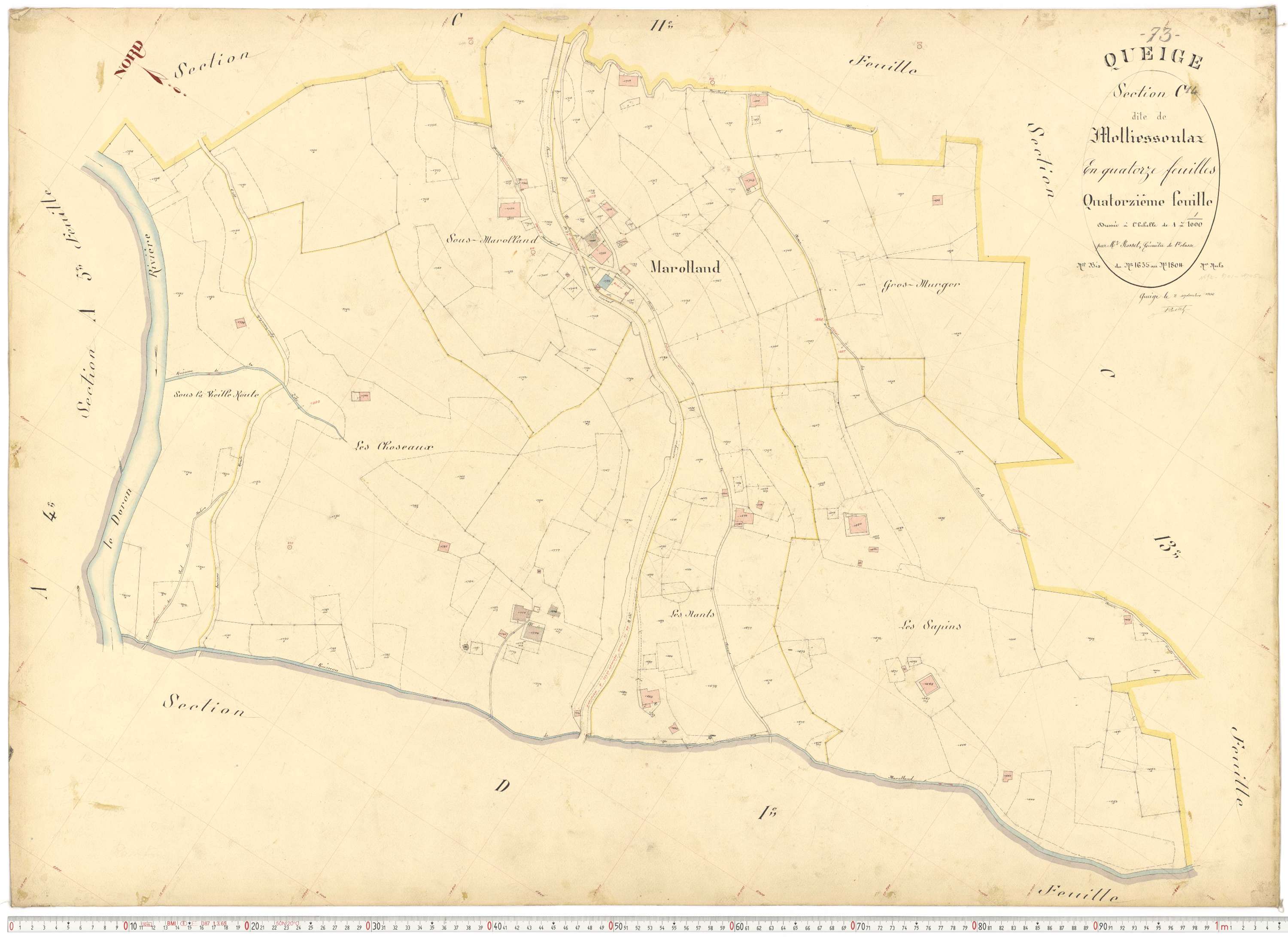 Queige - Plans cadastraux du premier cadastre français.