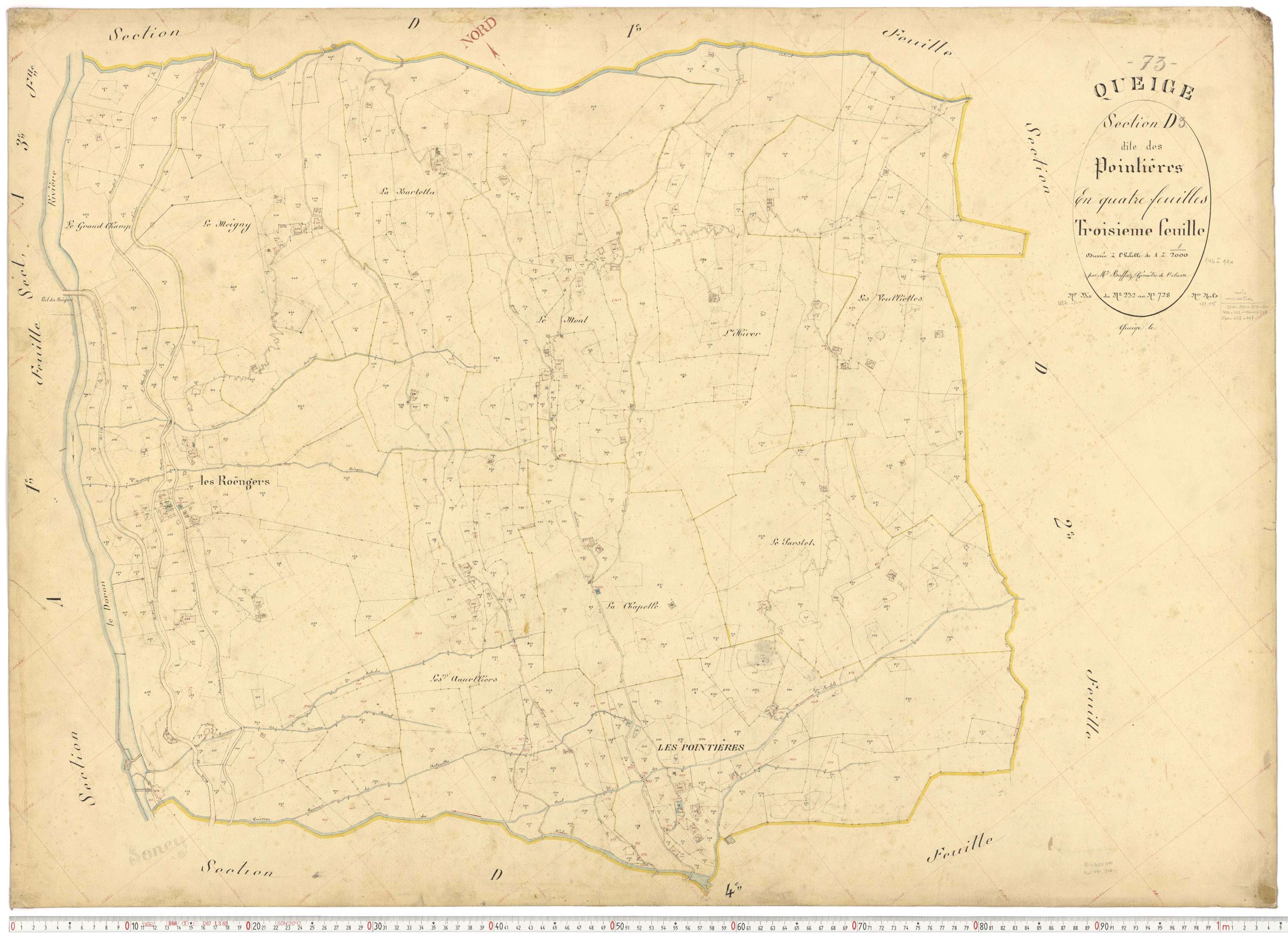 Queige - Plans cadastraux du premier cadastre français.