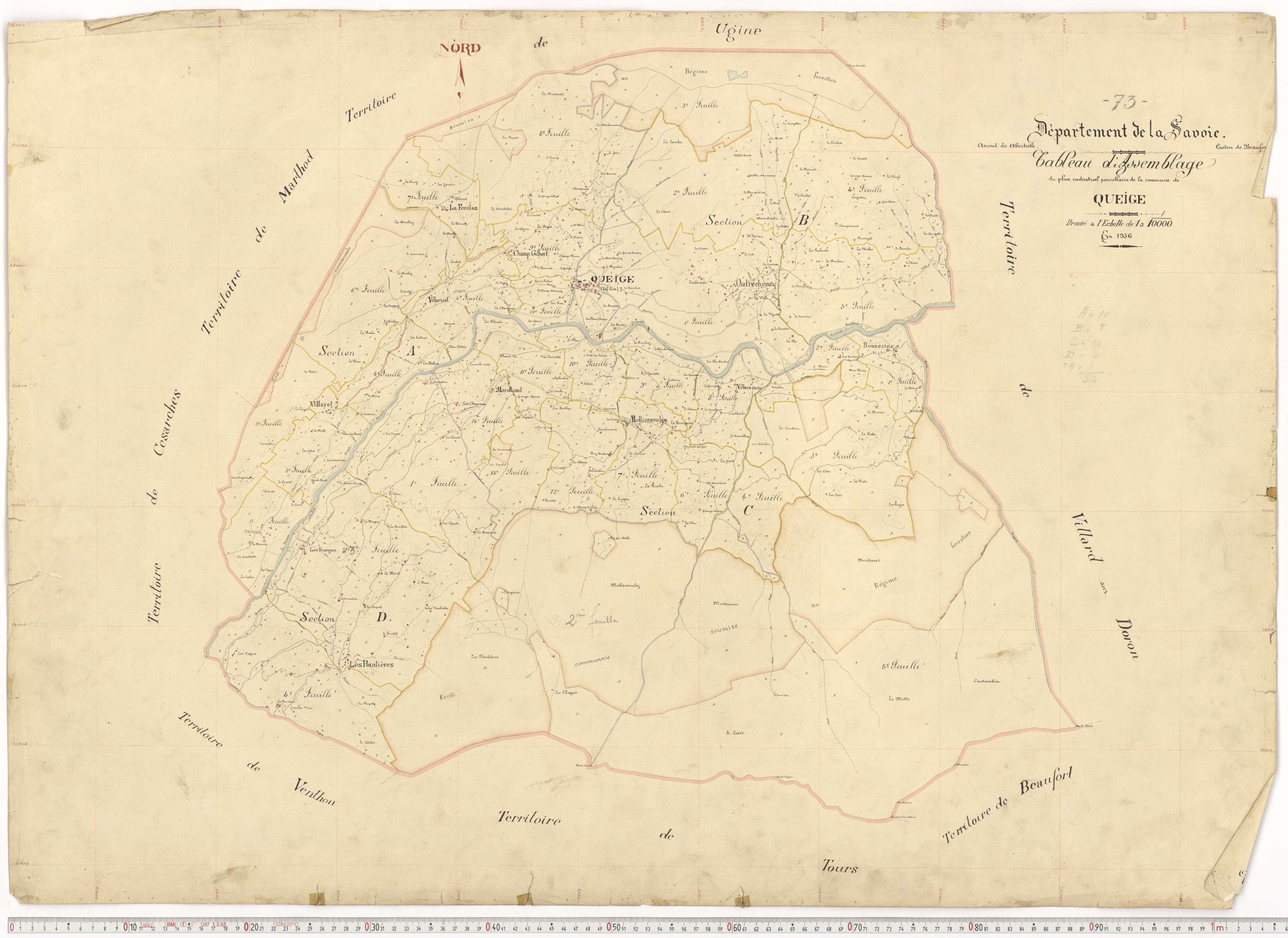 Queige - Plans cadastraux du premier cadastre français.