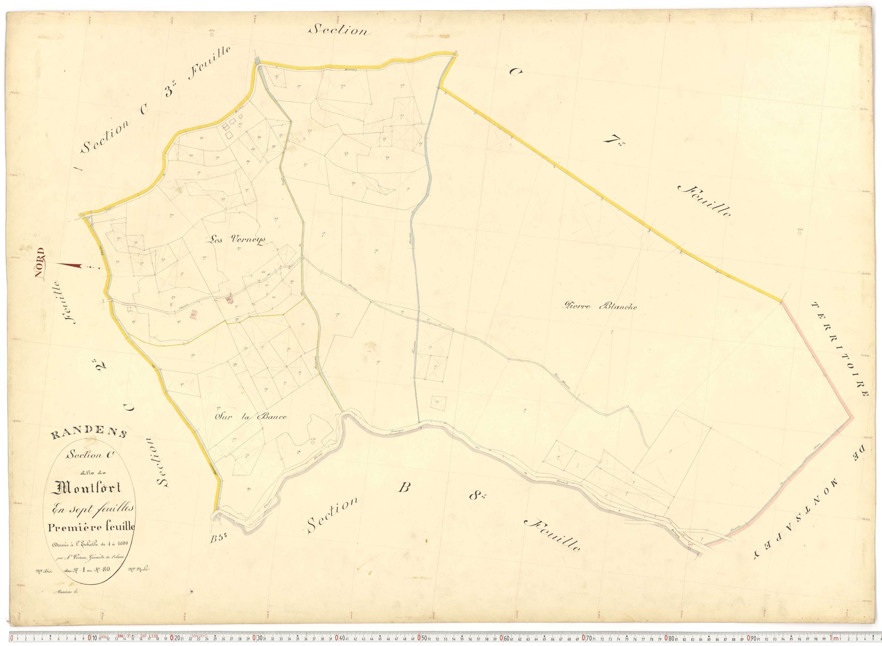 Randens - Plans cadastraux du premier cadastre français.