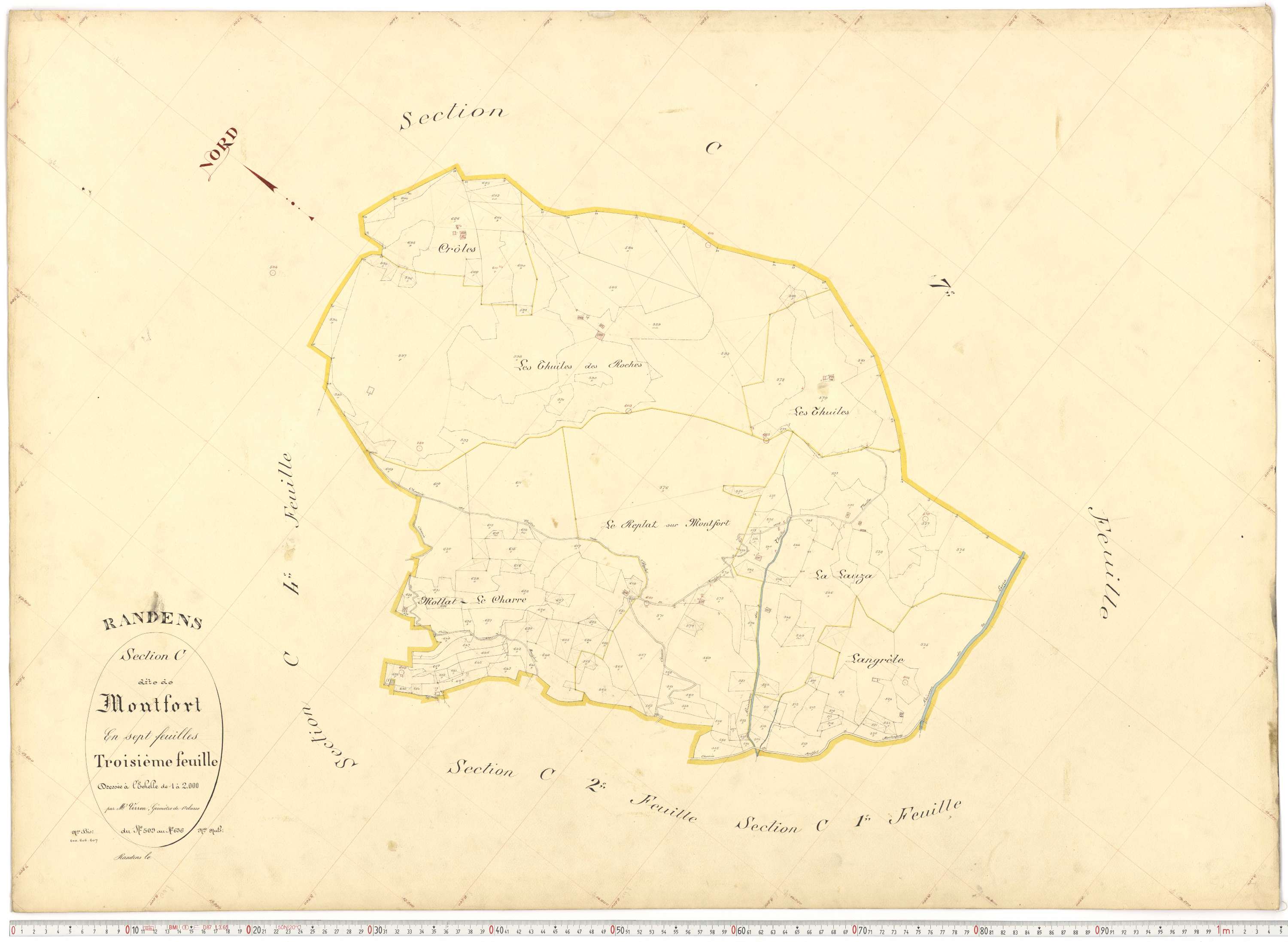 Randens - Plans cadastraux du premier cadastre français.