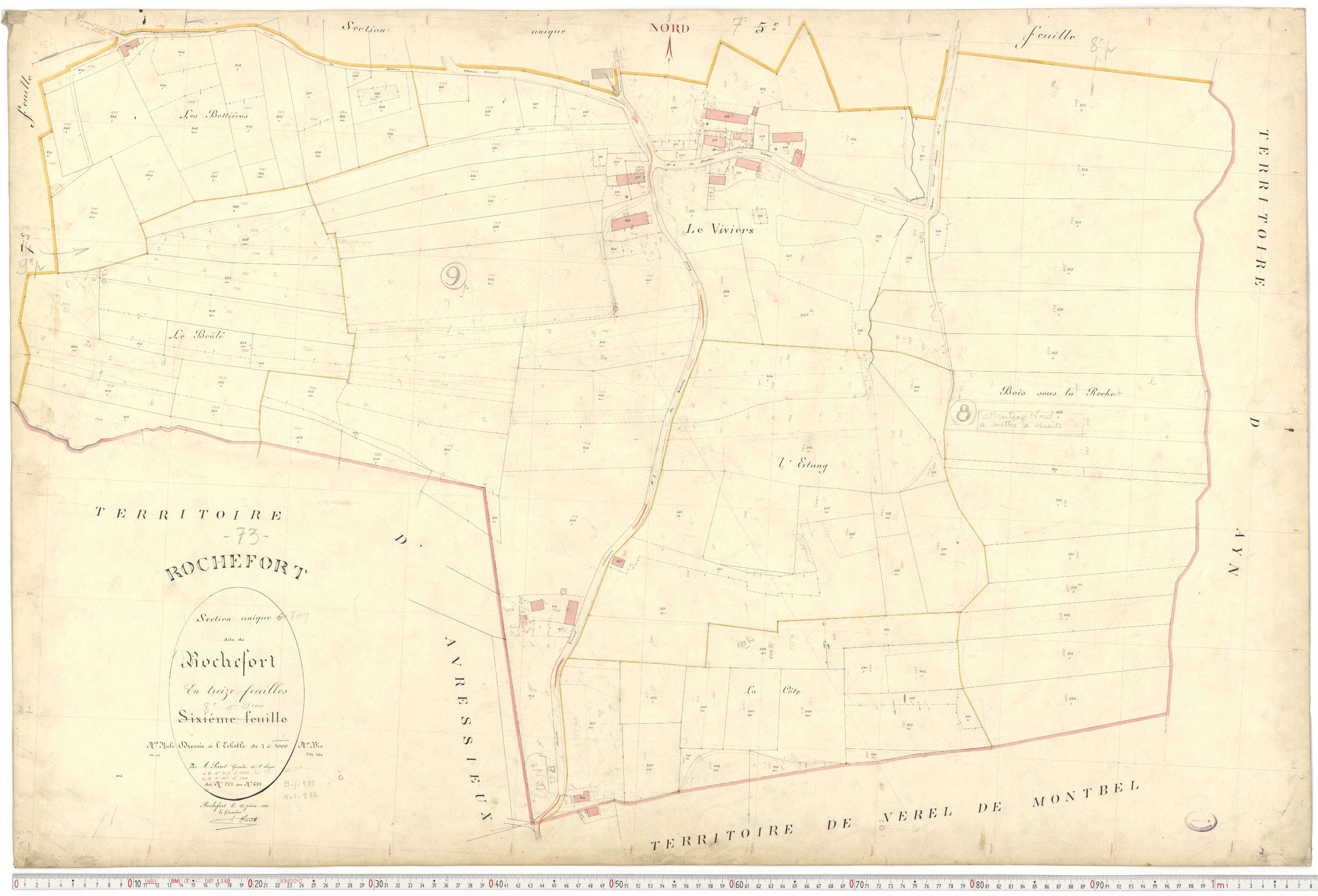 Rochefort - Plans cadastraux du premier cadastre français.