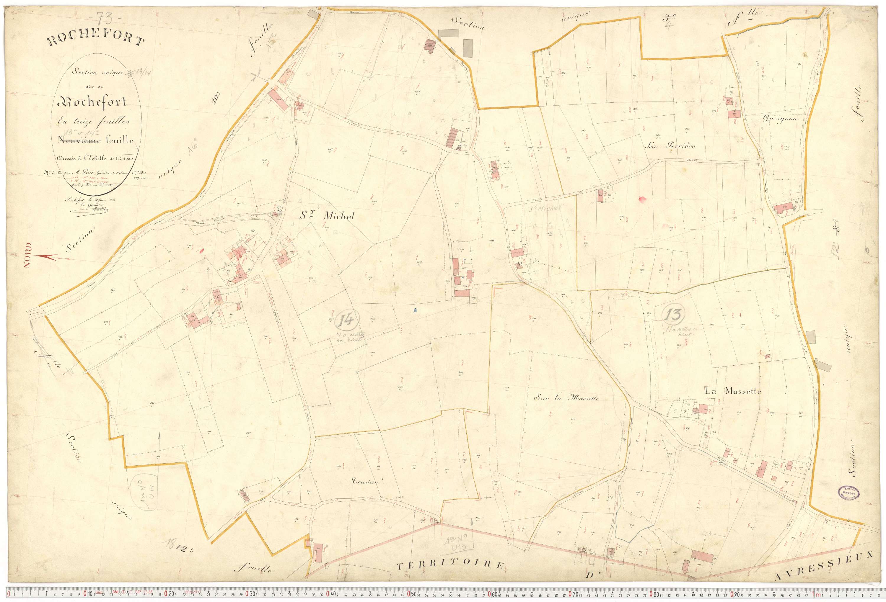 Rochefort - Plans cadastraux du premier cadastre français.