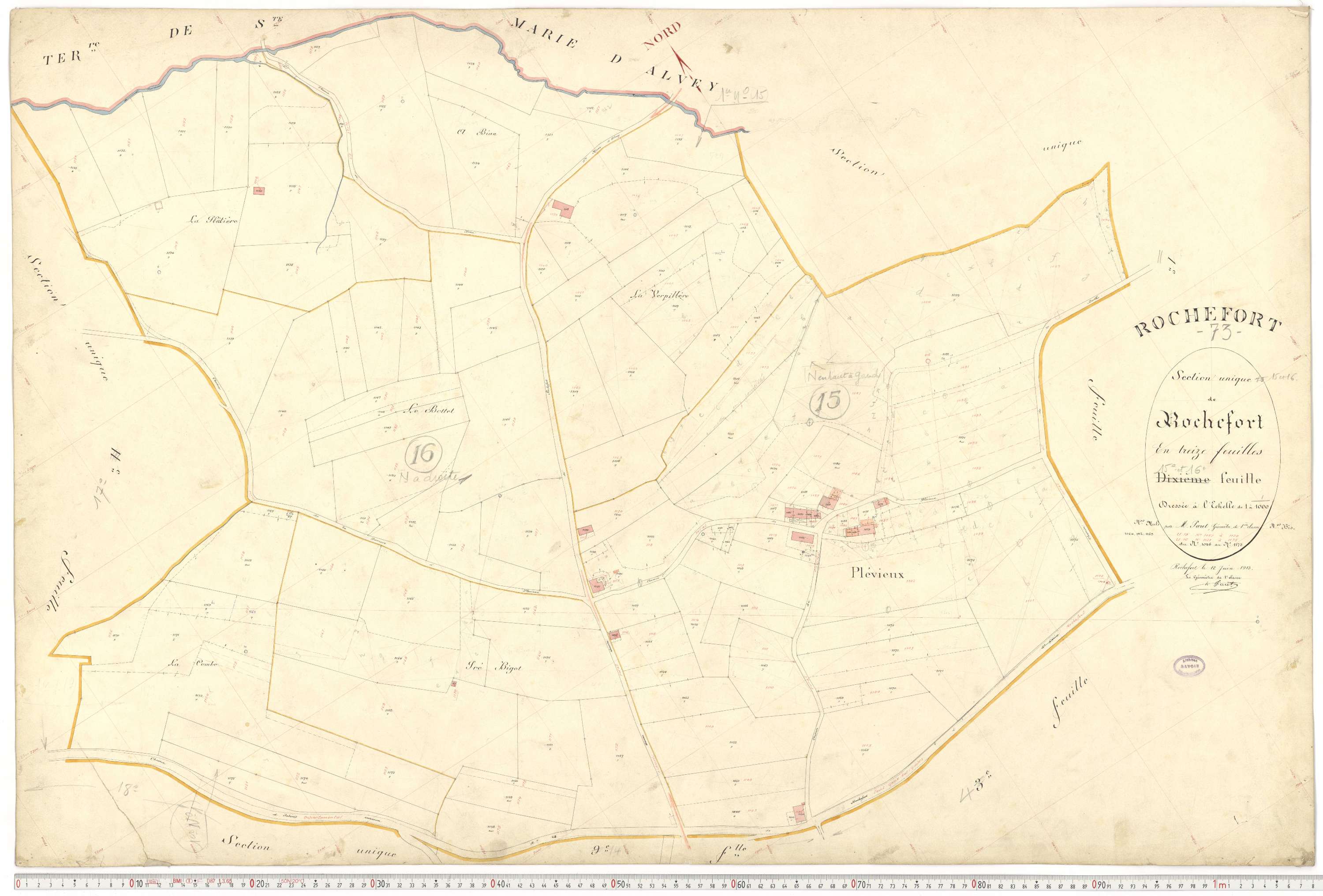 Rochefort - Plans cadastraux du premier cadastre français.