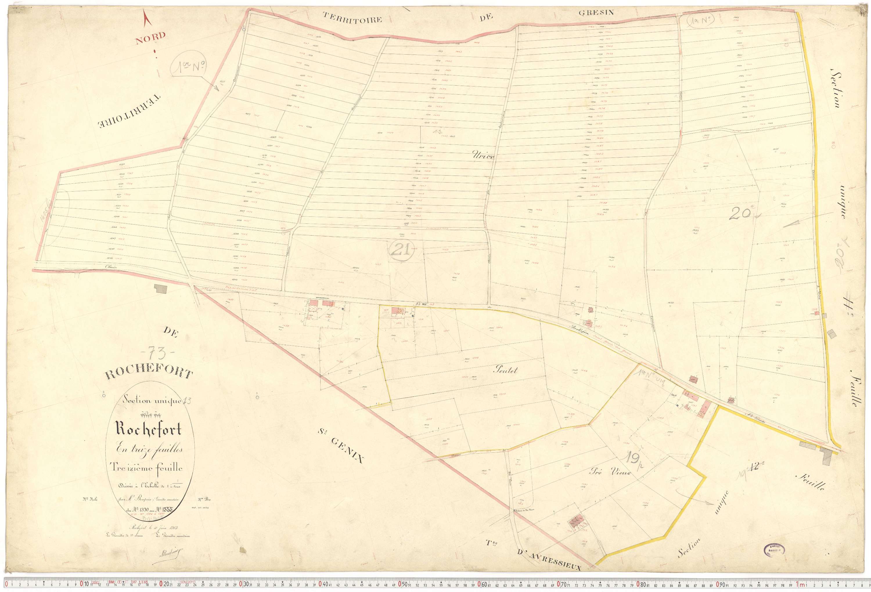 Rochefort - Plans cadastraux du premier cadastre français.