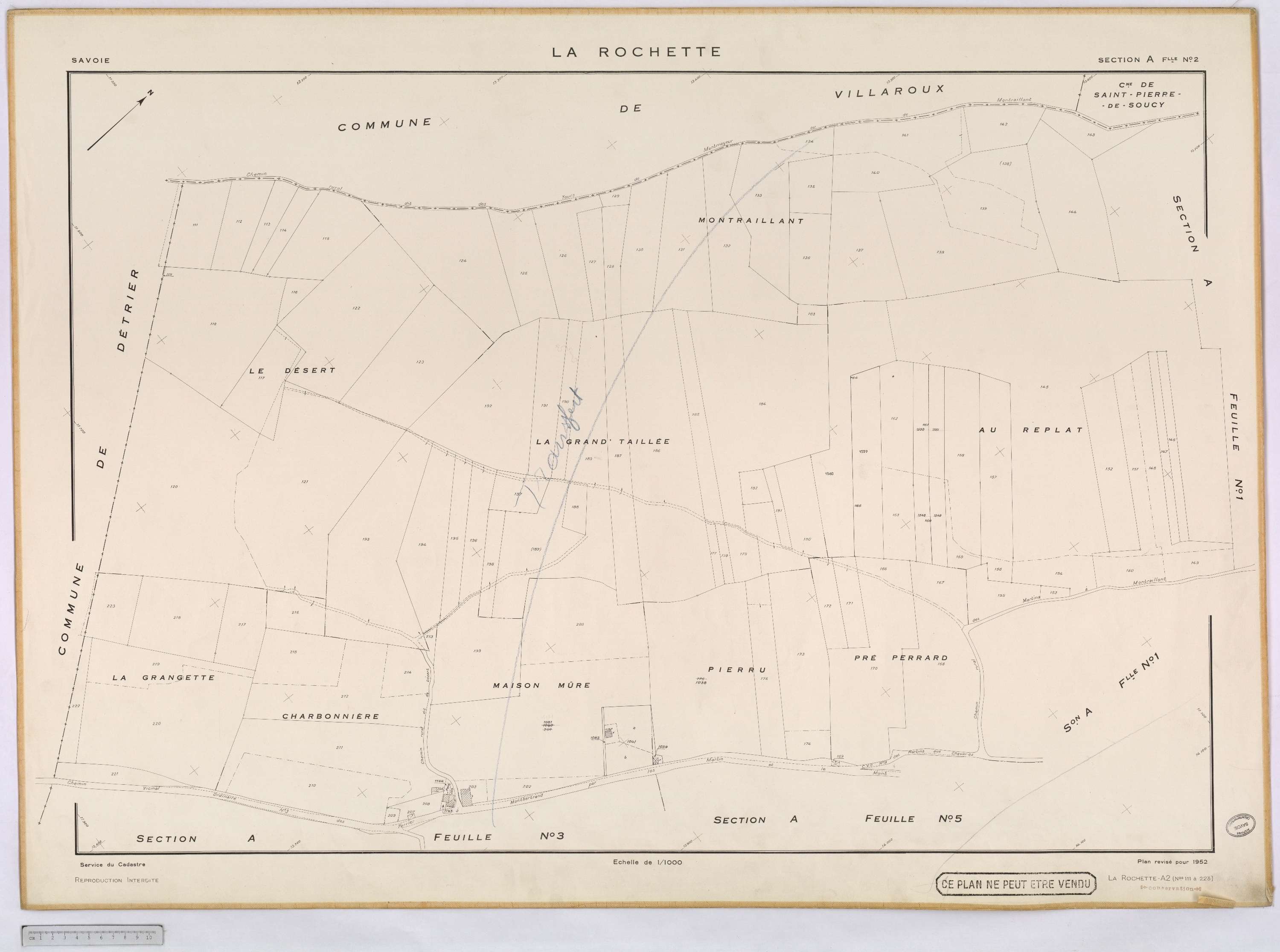 La Rochette - Cadastre rénové, version définitive (1952).