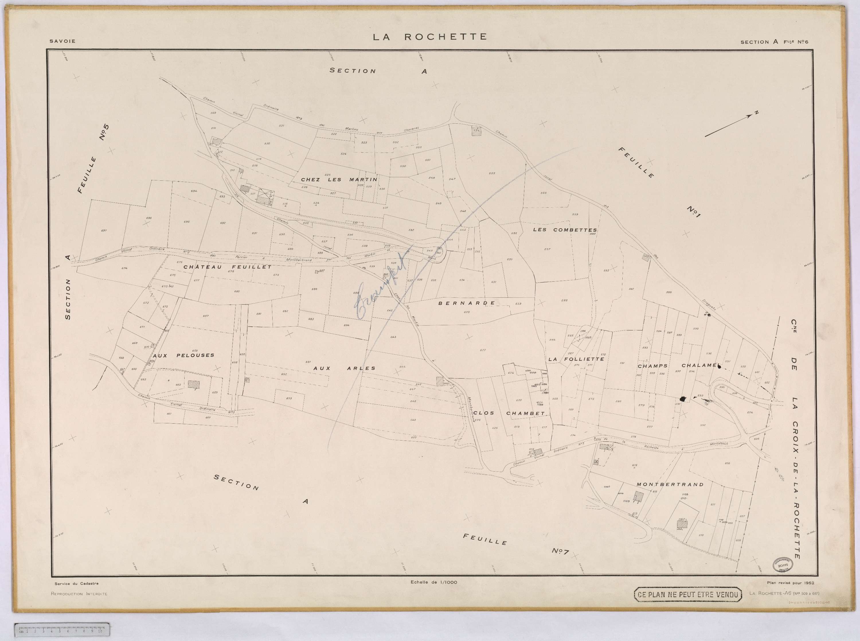 La Rochette - Cadastre rénové, version définitive (1952).