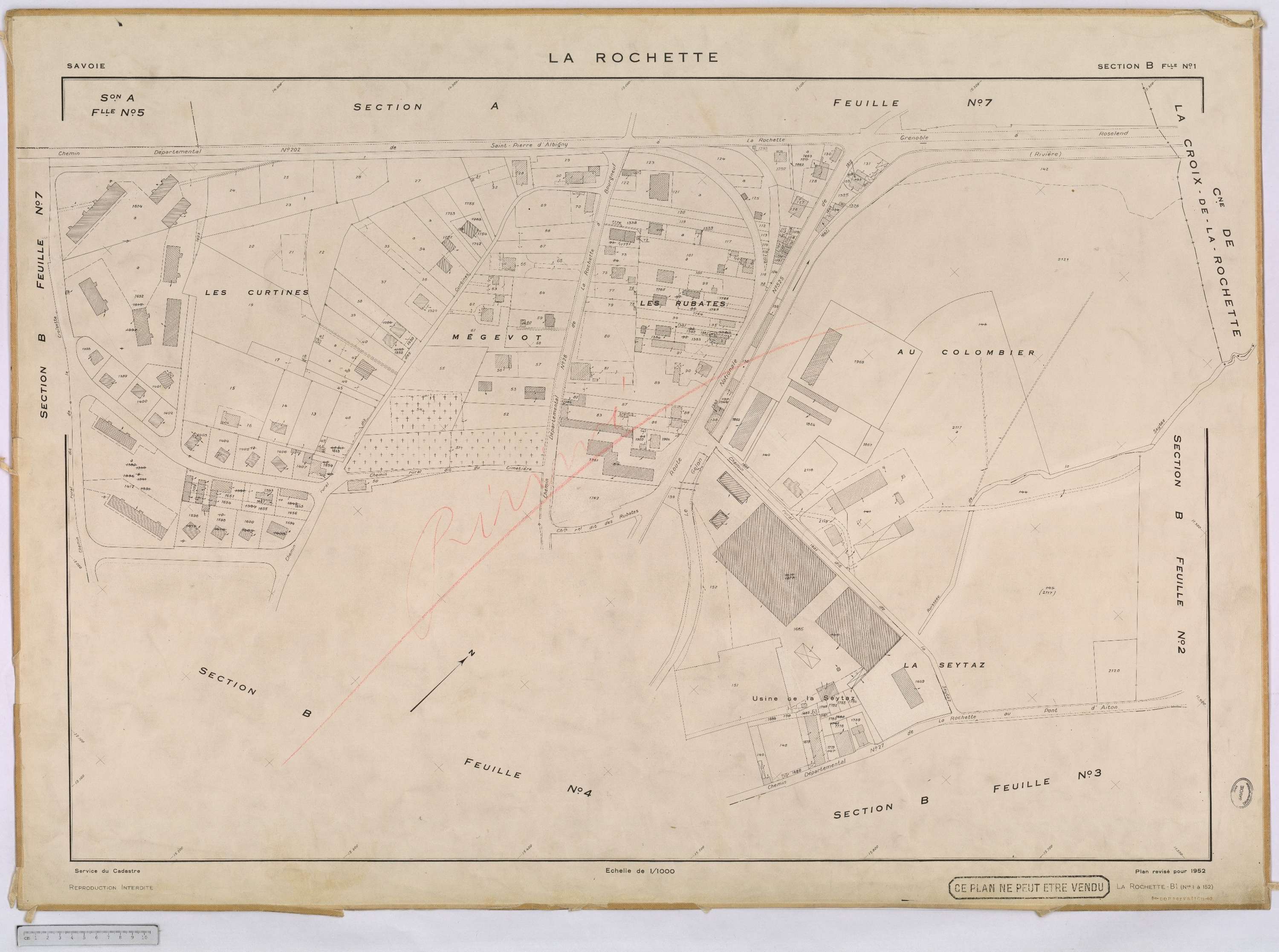 La Rochette - Cadastre rénové, version définitive (1952).