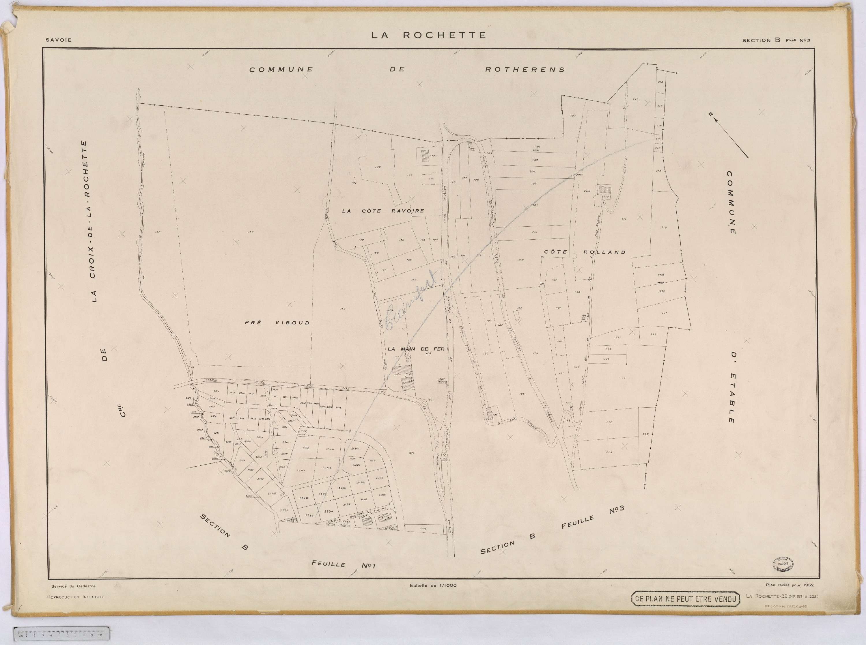 La Rochette - Cadastre rénové, version définitive (1952).
