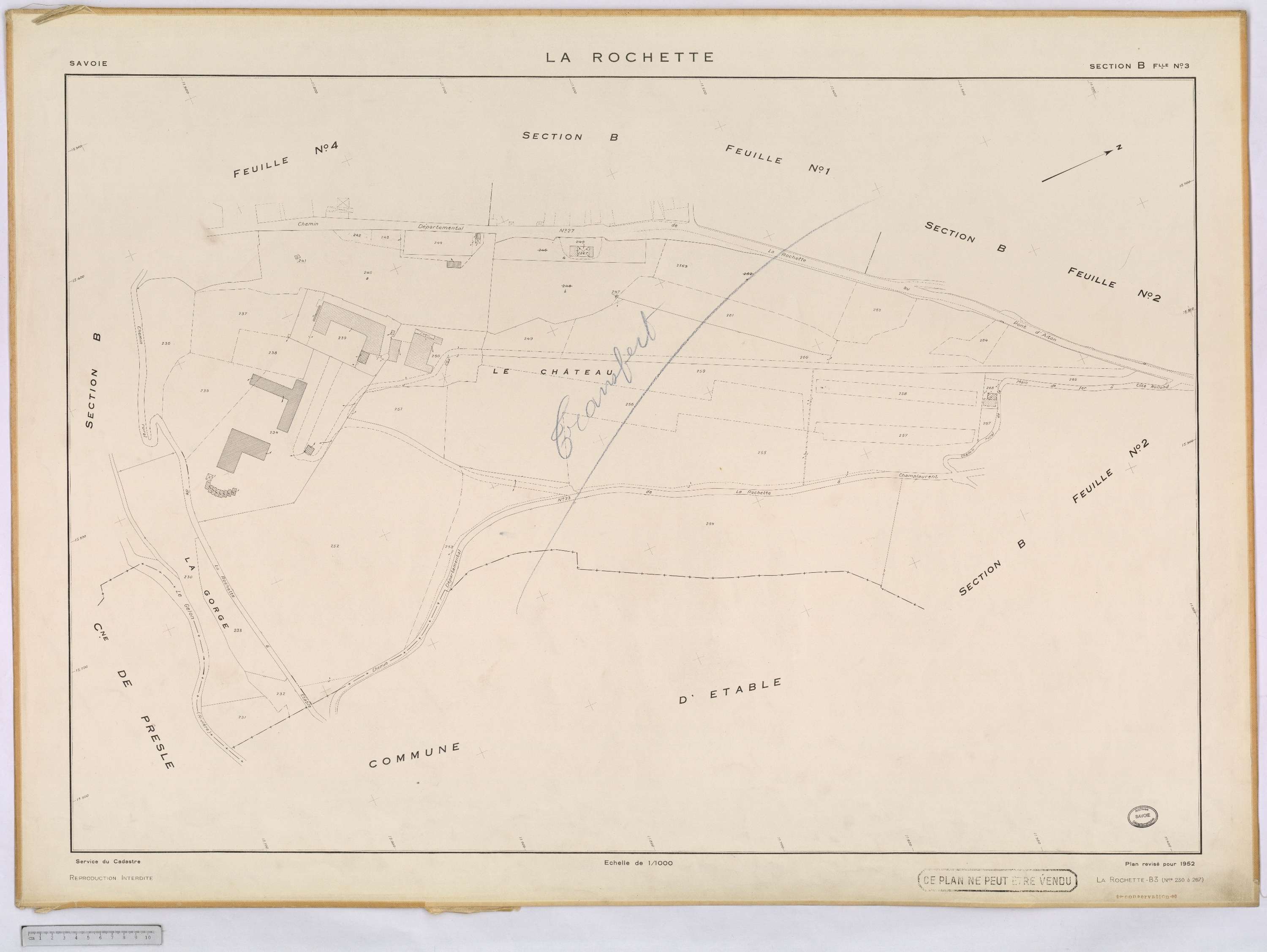 La Rochette - Cadastre rénové, version définitive (1952).