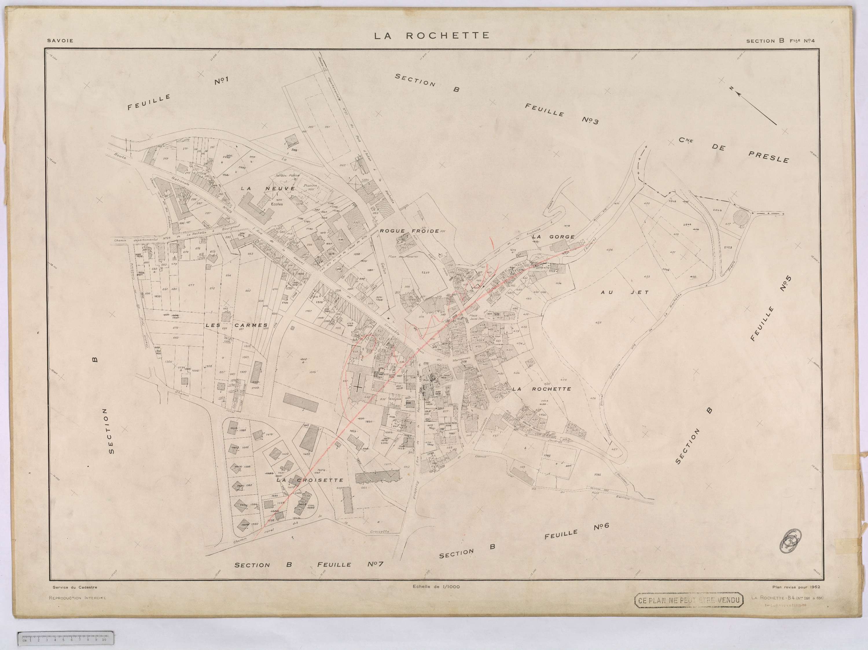 La Rochette - Cadastre rénové, version définitive (1952).