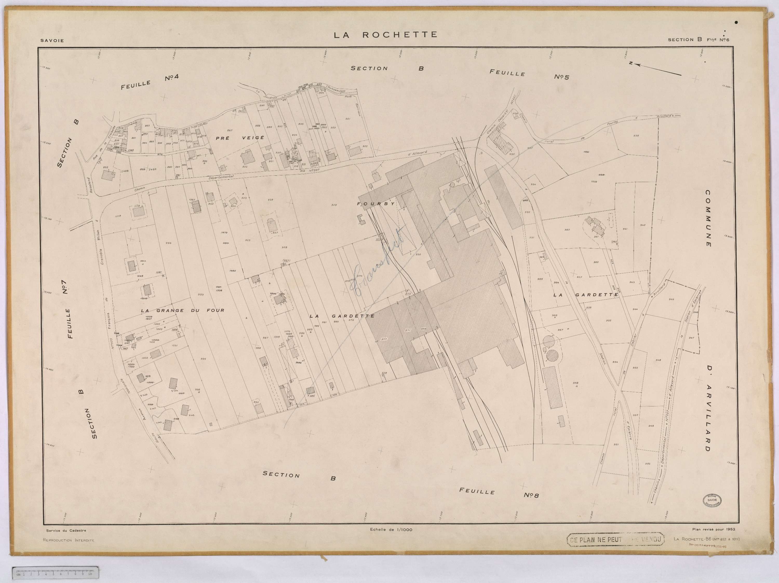 La Rochette - Cadastre rénové, version définitive (1952).