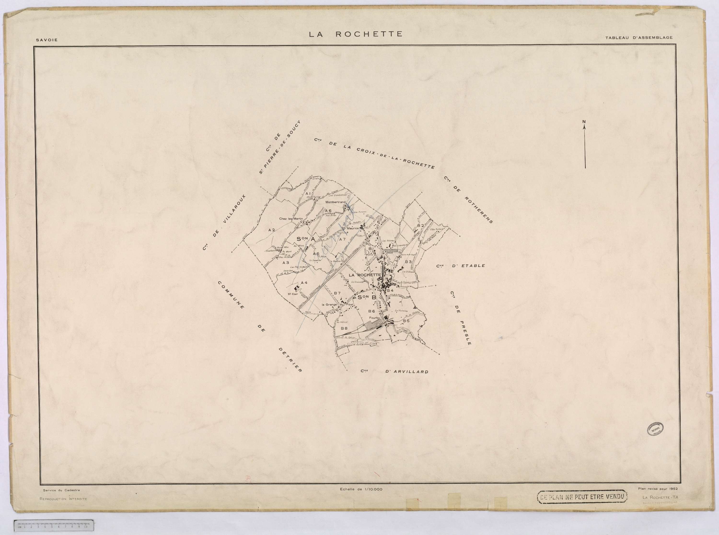 La Rochette - Cadastre rénové, version définitive (1952).
