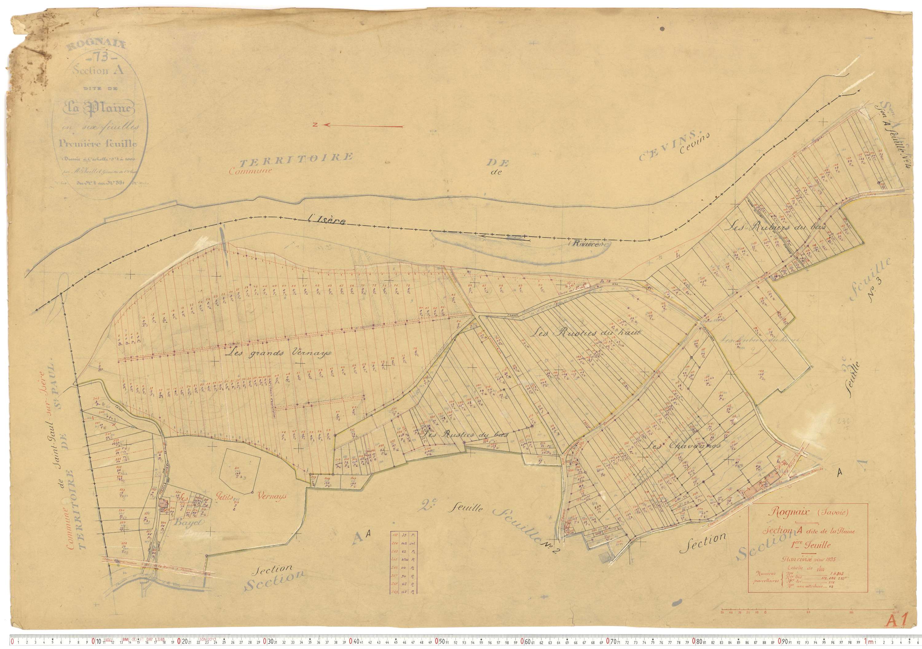 Rognaix - Plans cadastraux du cadastre rénové.