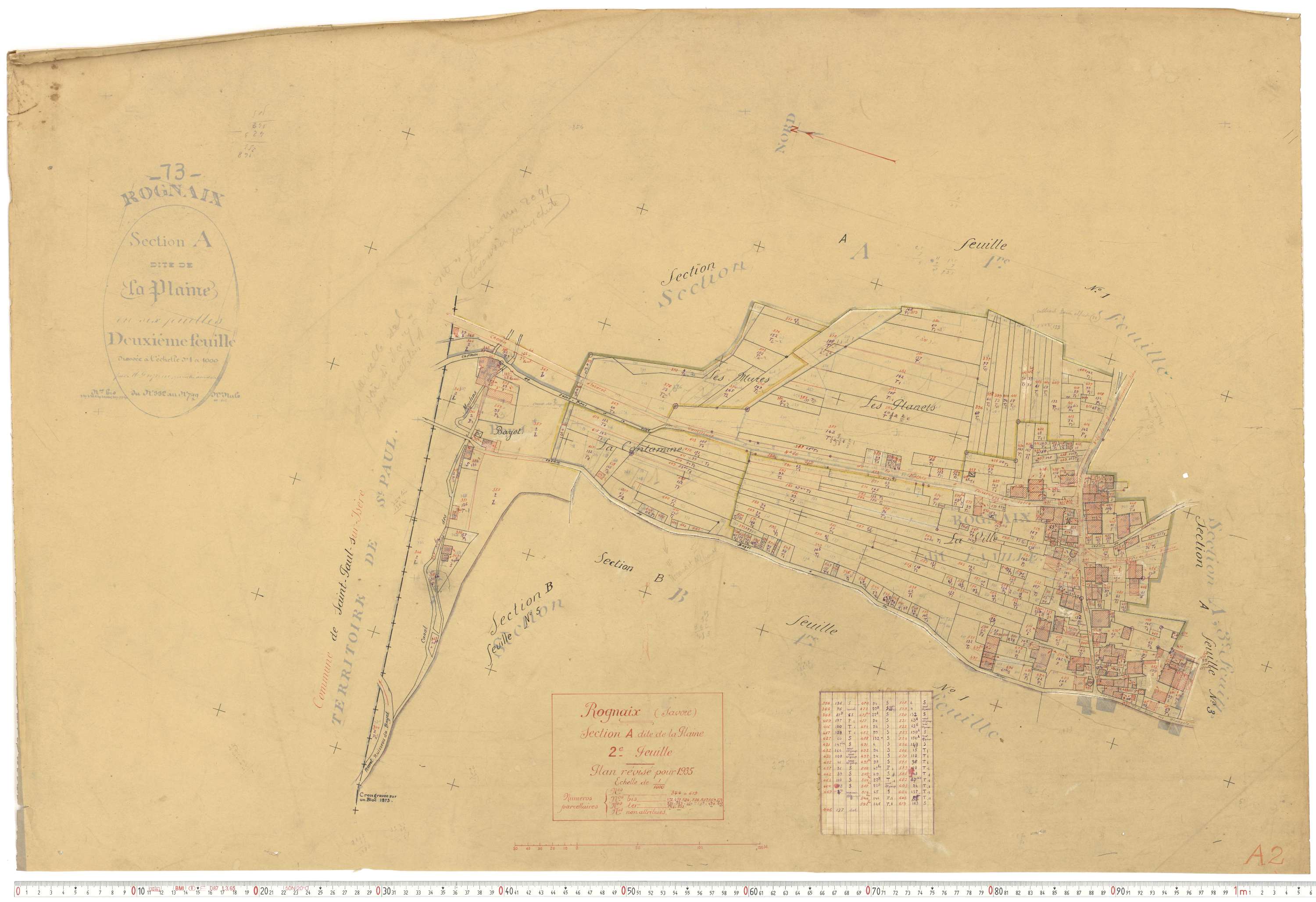 Rognaix - Plans cadastraux du cadastre rénové.