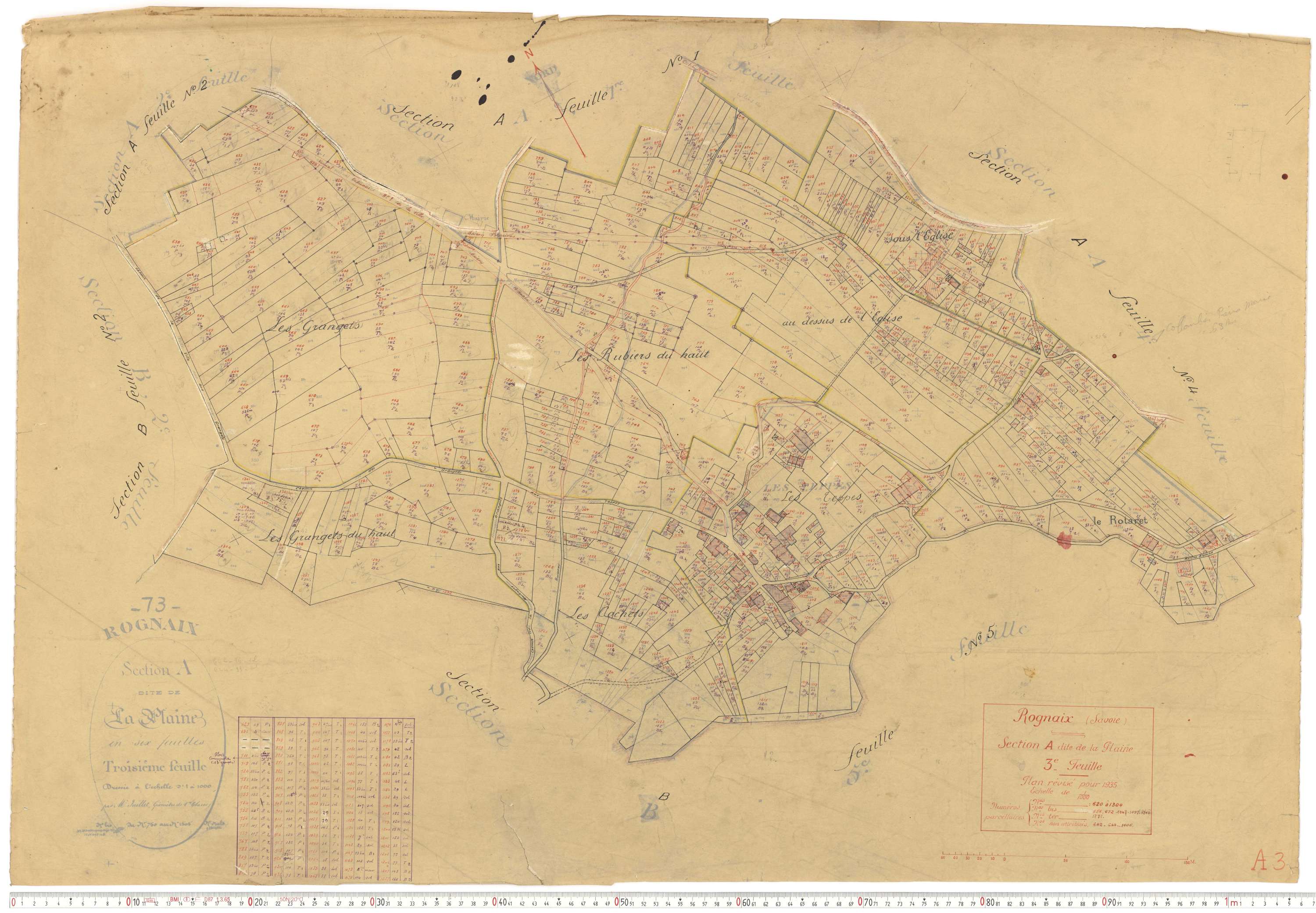 Rognaix - Plans cadastraux du cadastre rénové.