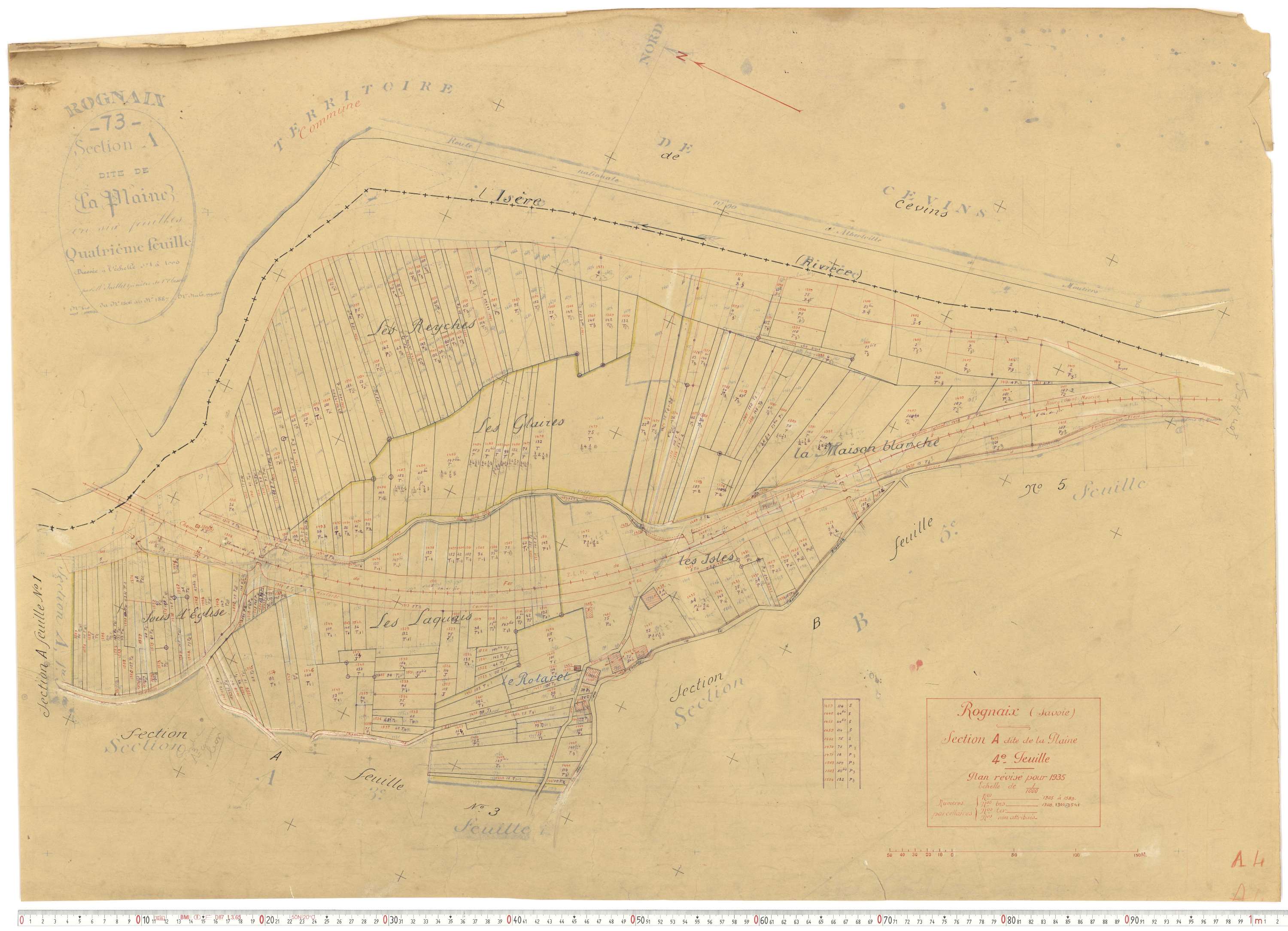 Rognaix - Plans cadastraux du cadastre rénové.