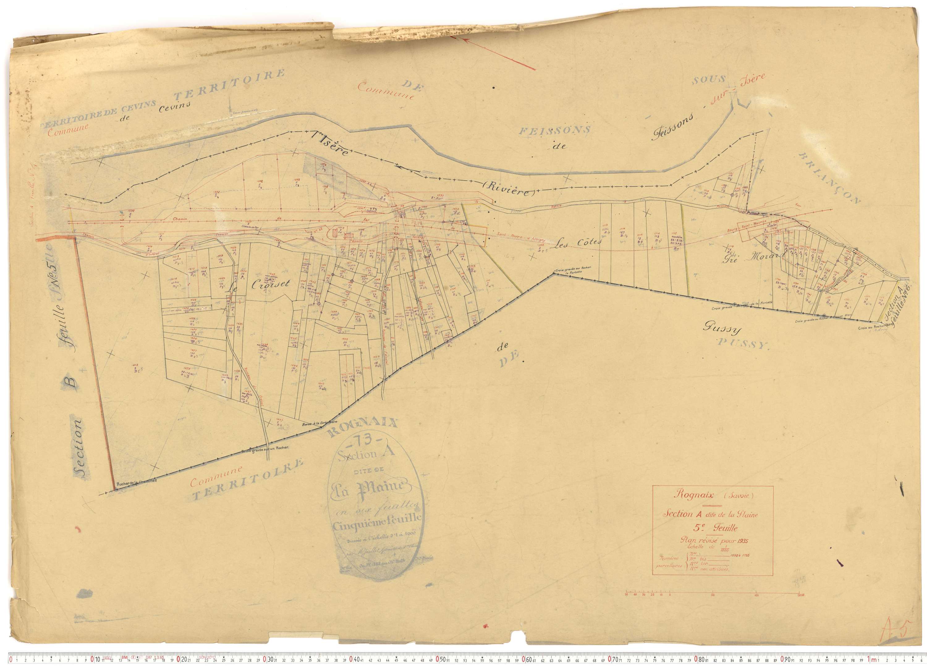 Rognaix - Plans cadastraux du cadastre rénové.