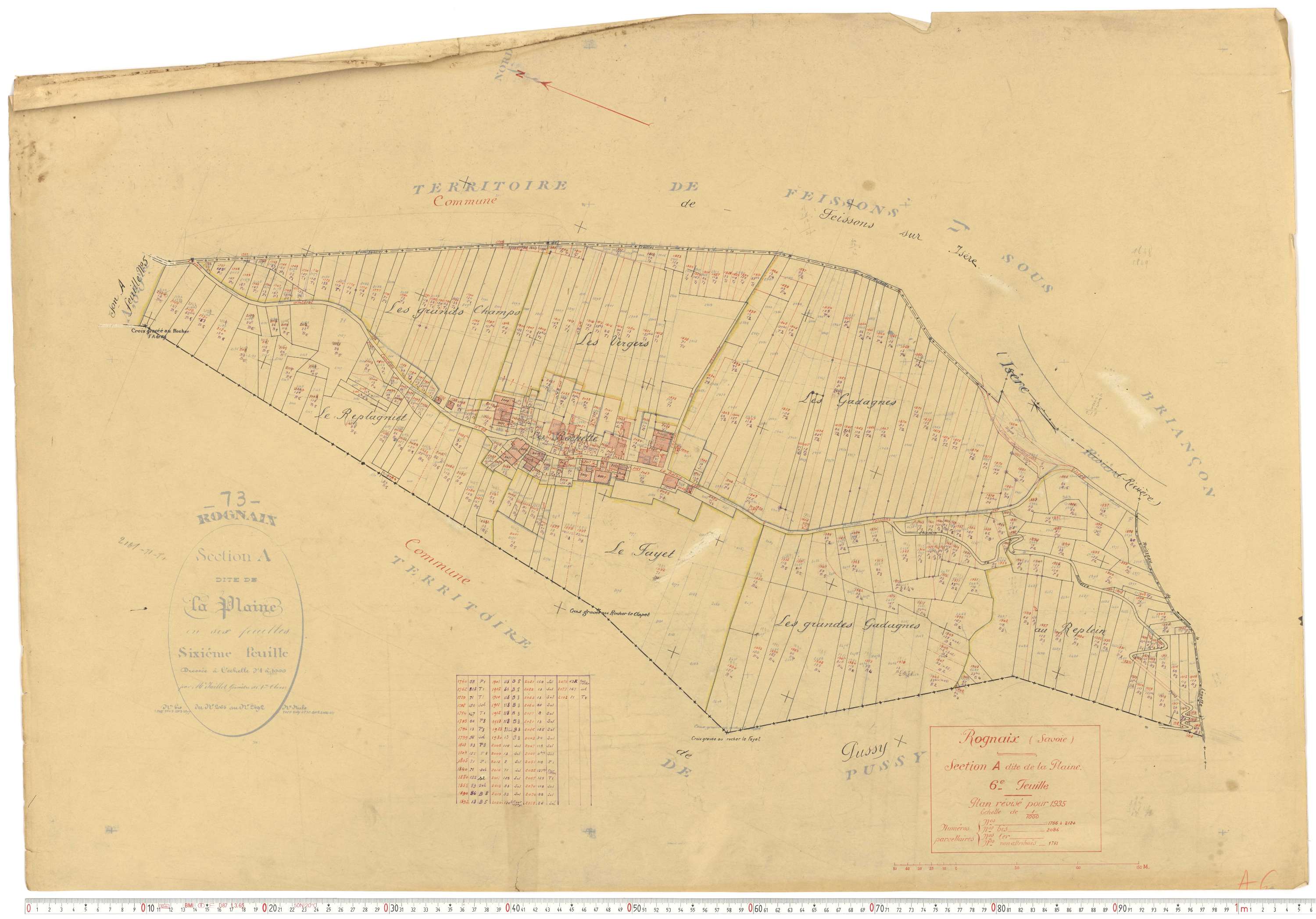 Rognaix - Plans cadastraux du cadastre rénové.
