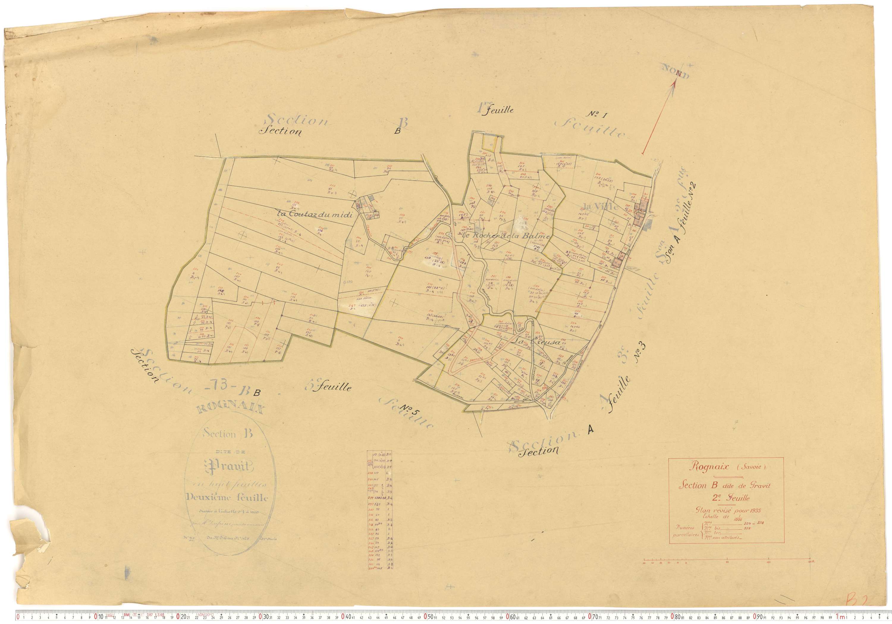 Rognaix - Plans cadastraux du cadastre rénové.