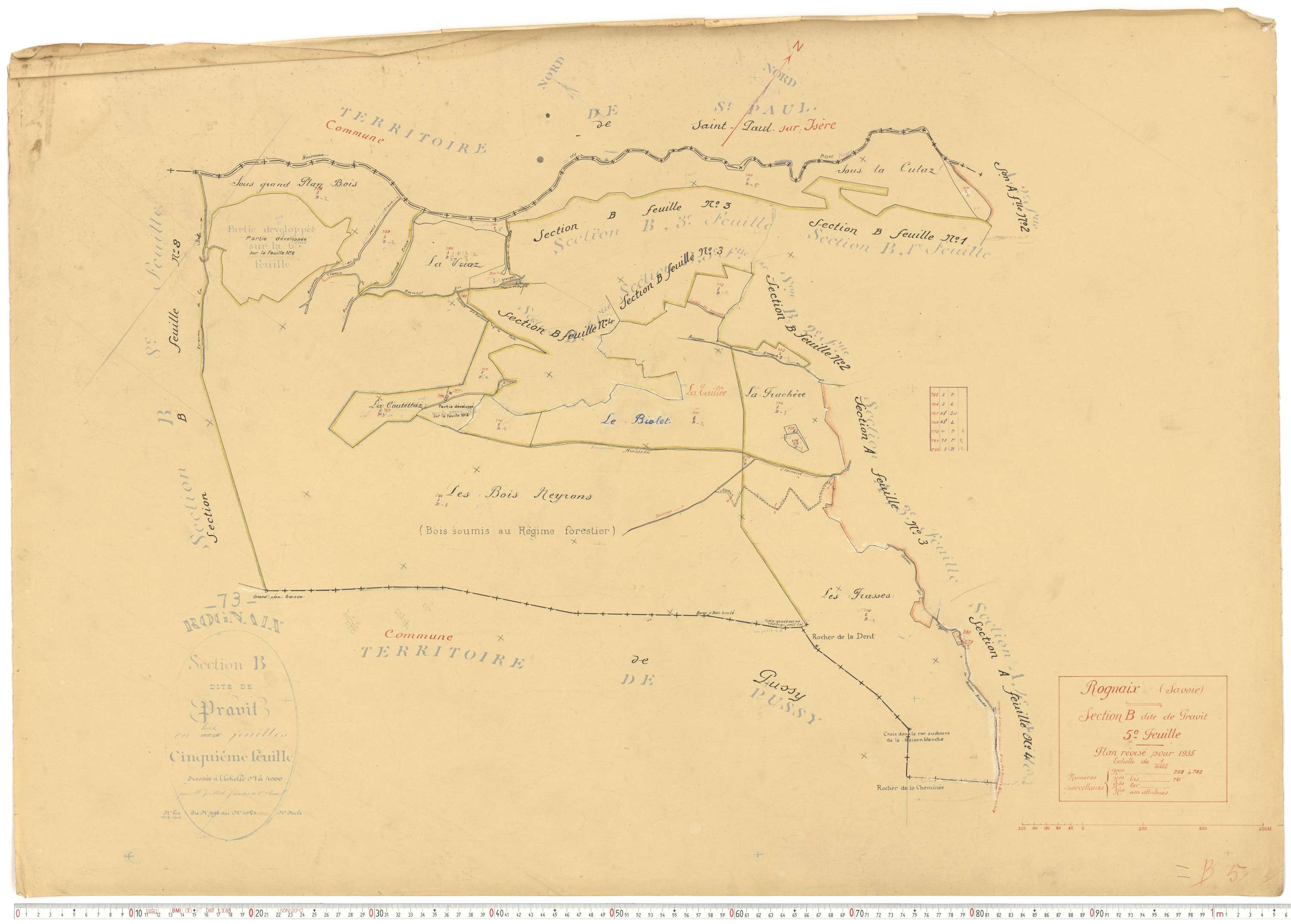 Rognaix - Plans cadastraux du cadastre rénové.