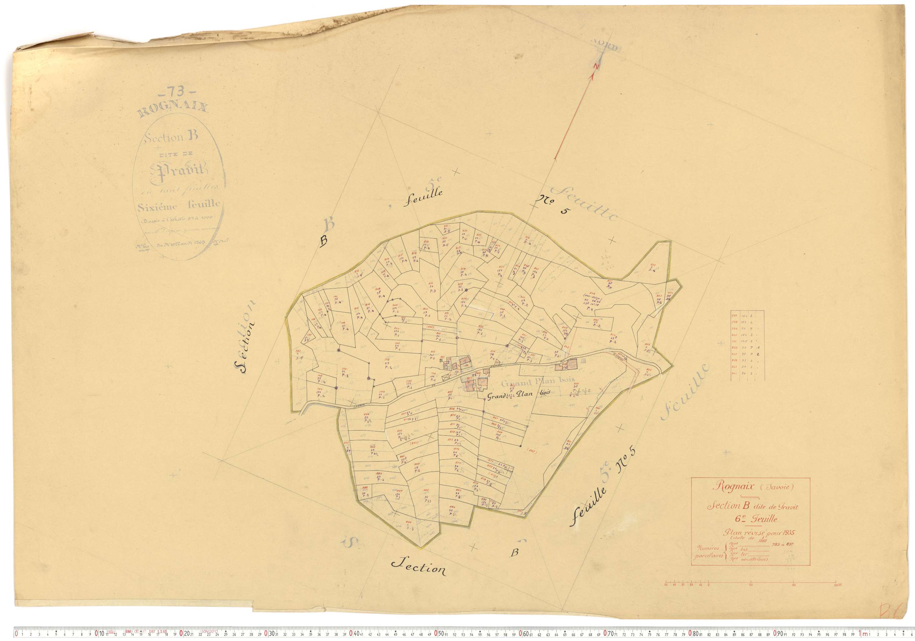 Rognaix - Plans cadastraux du cadastre rénové.