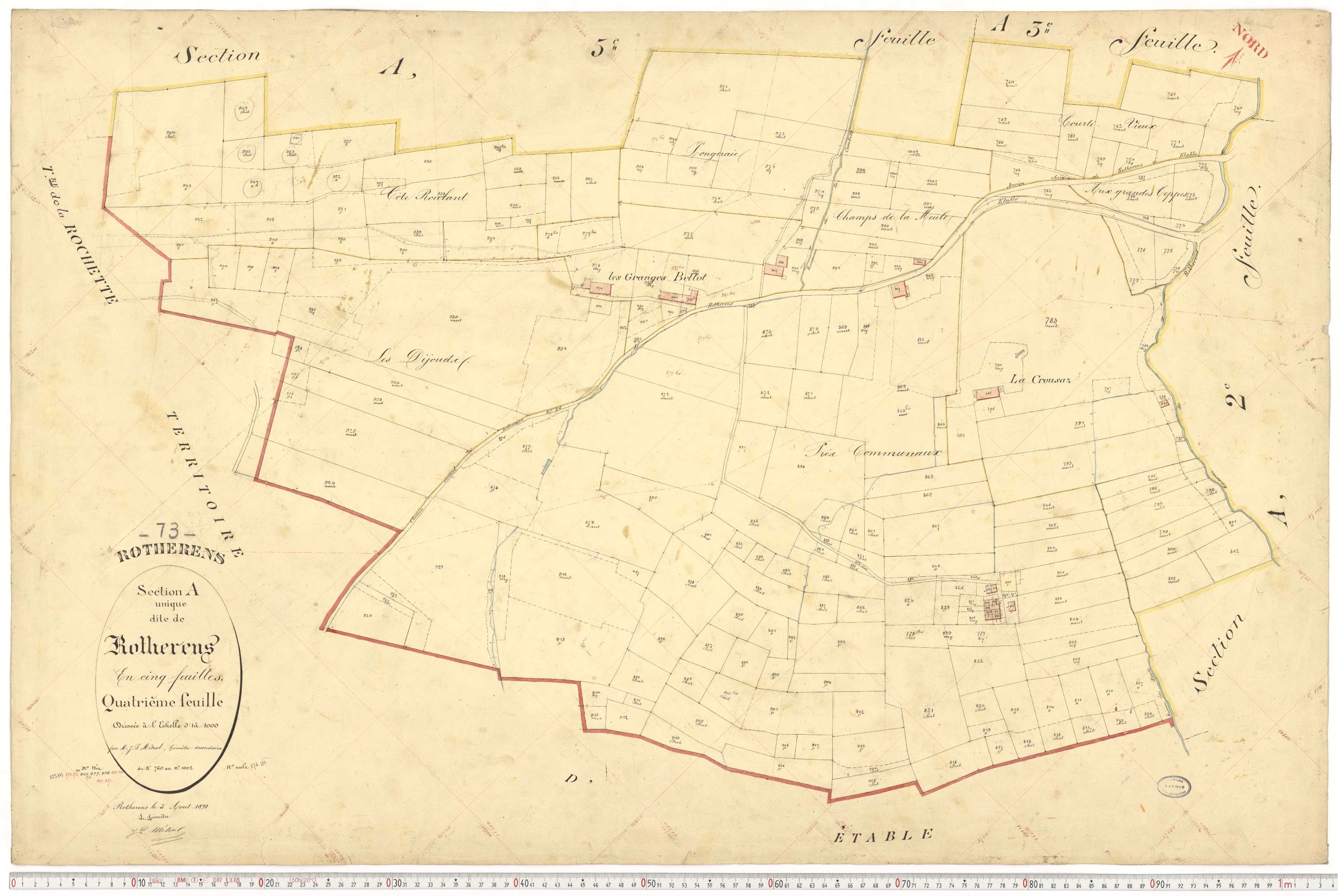 Rotherens - Plans cadastraux du premier cadastre français.
