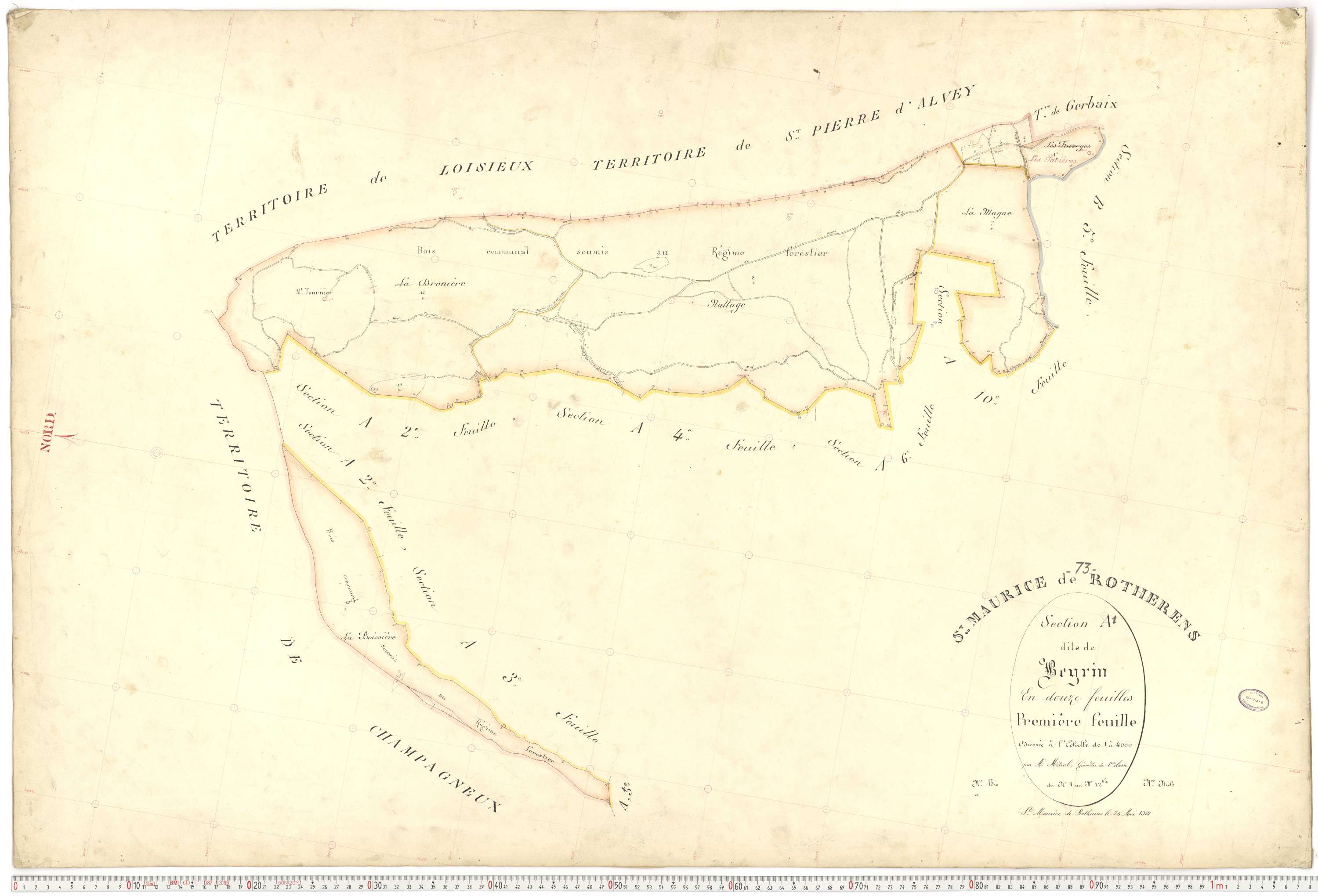 Rotherens - Plans cadastraux du premier cadastre français.