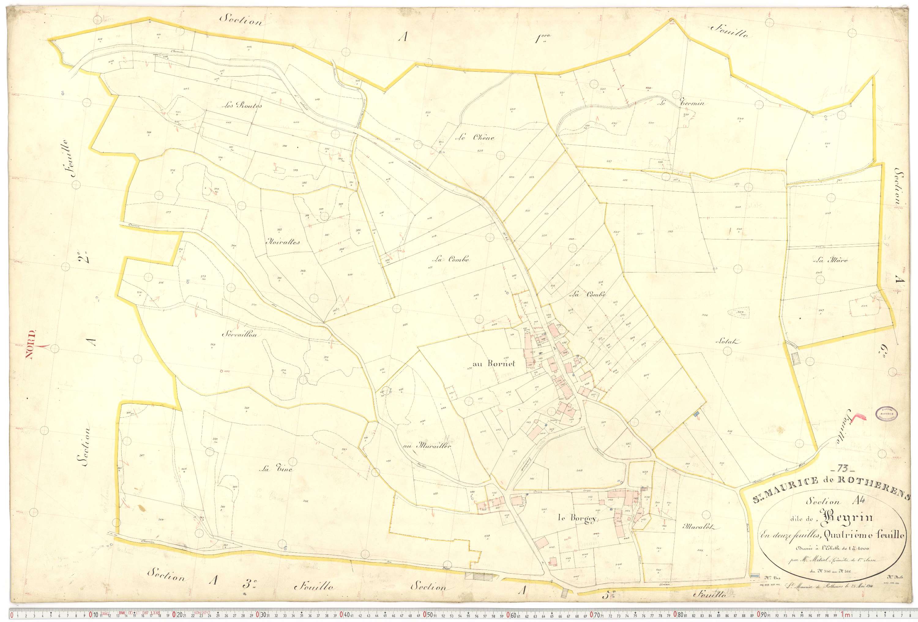 Rotherens - Plans cadastraux du premier cadastre français.