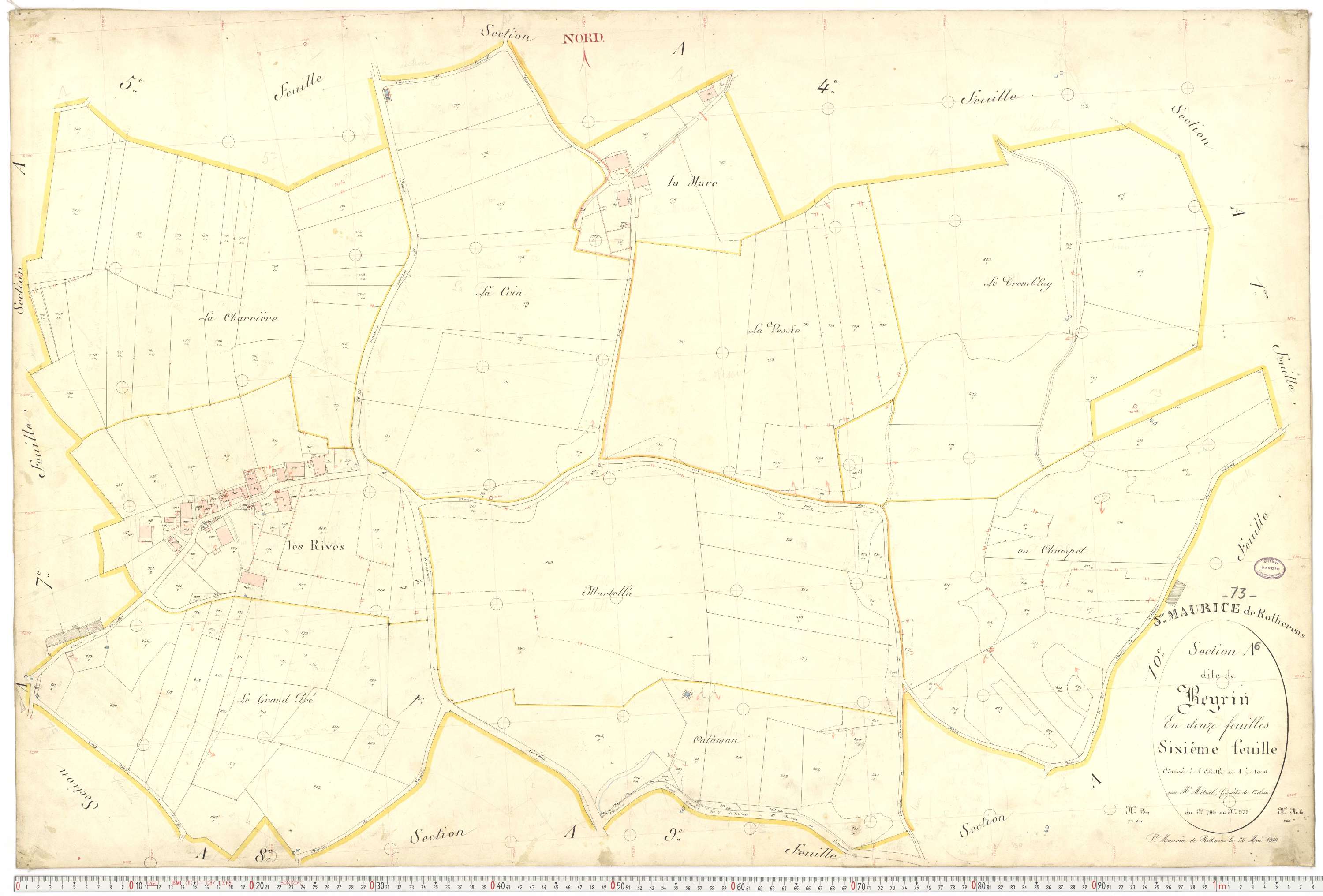 Rotherens - Plans cadastraux du premier cadastre français.