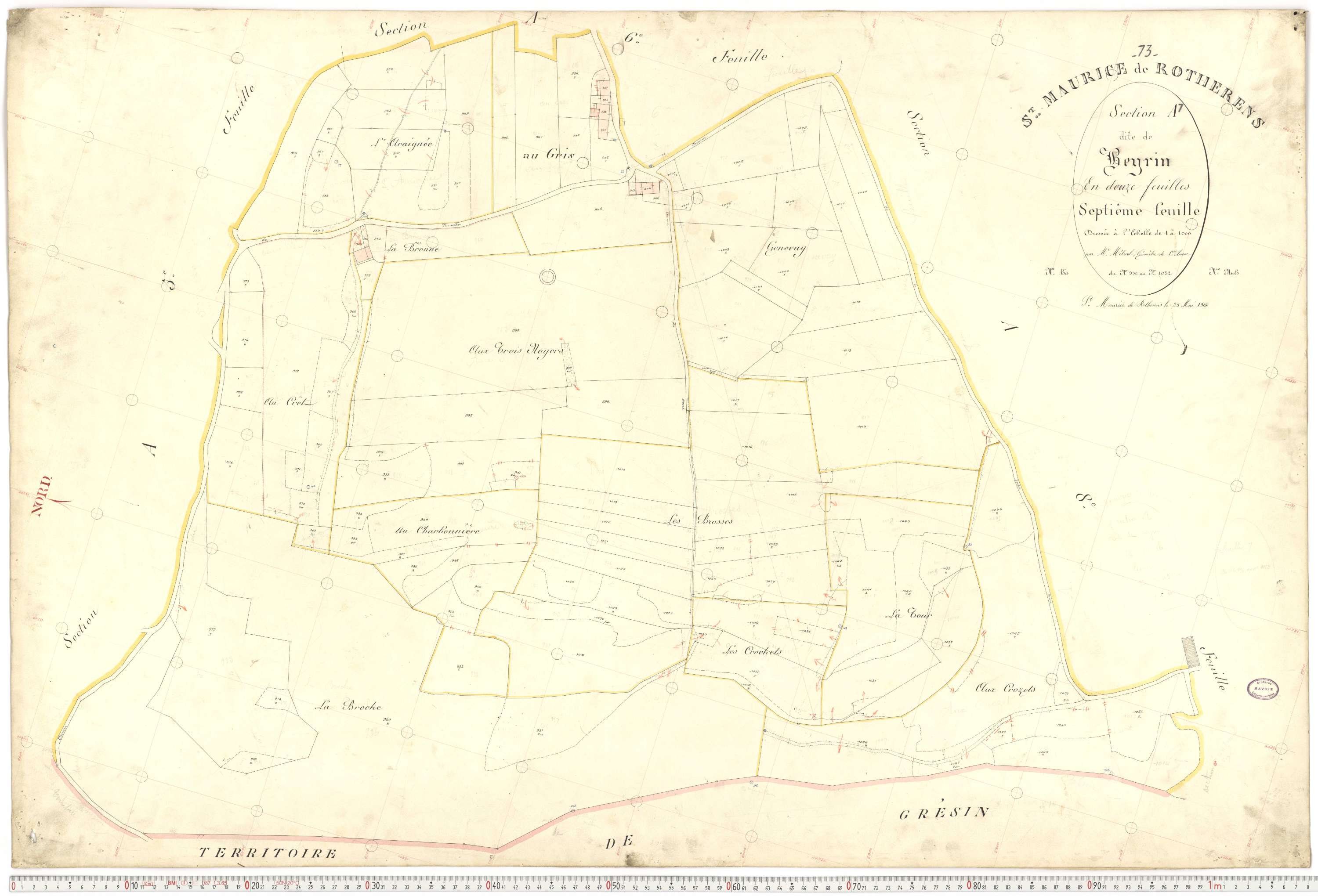Rotherens - Plans cadastraux du premier cadastre français.