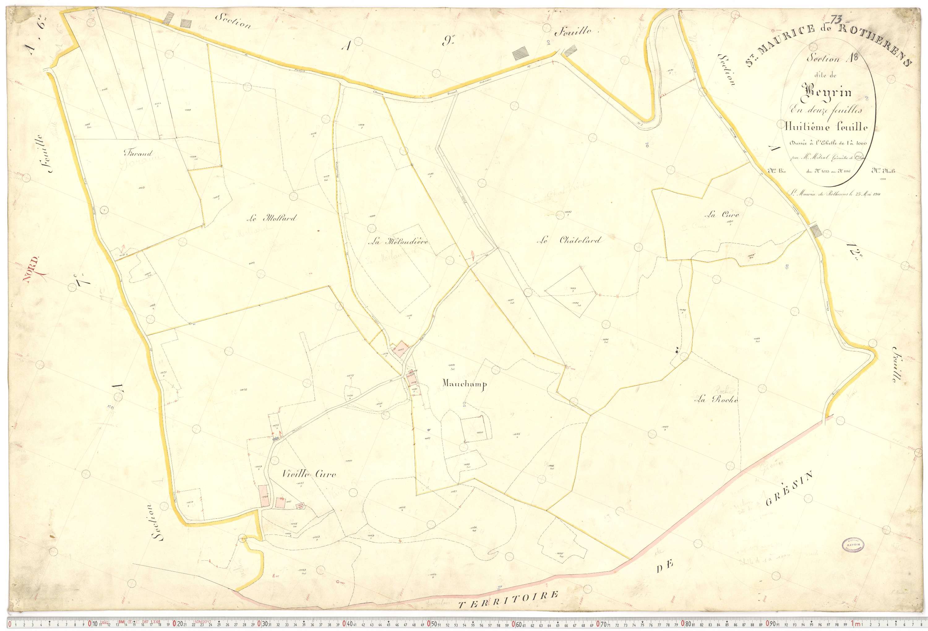 Rotherens - Plans cadastraux du premier cadastre français.