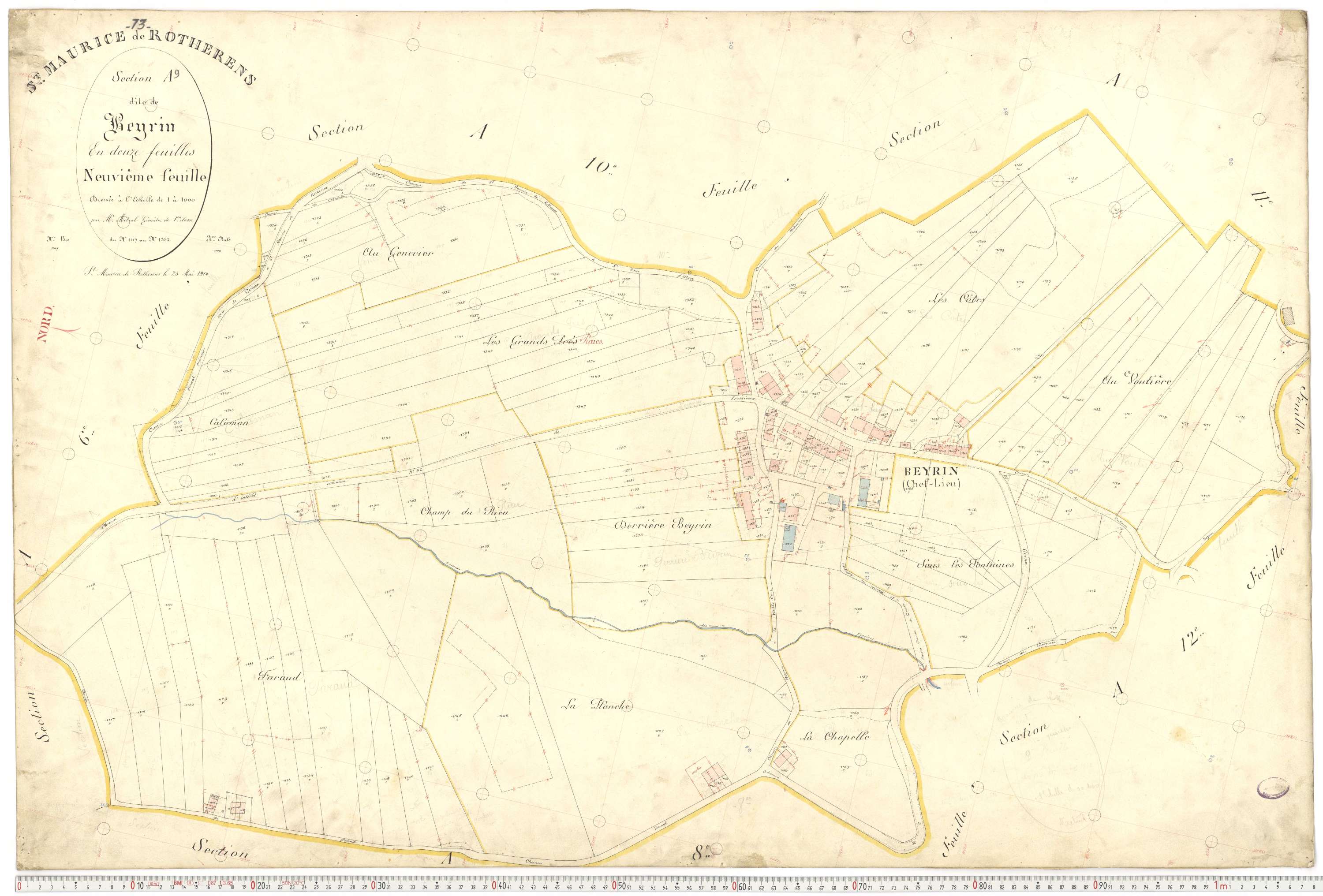 Rotherens - Plans cadastraux du premier cadastre français.