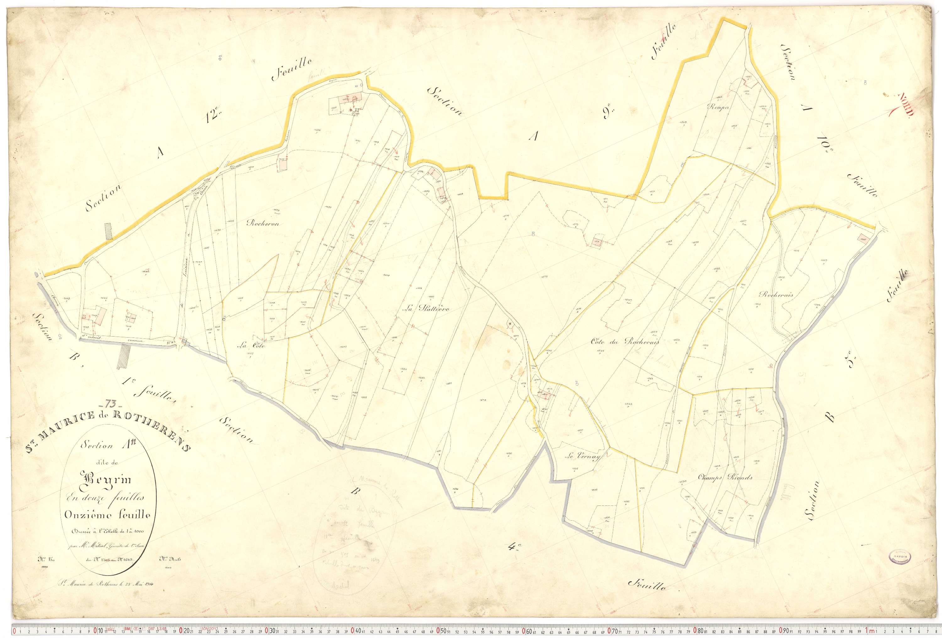 Rotherens - Plans cadastraux du premier cadastre français.