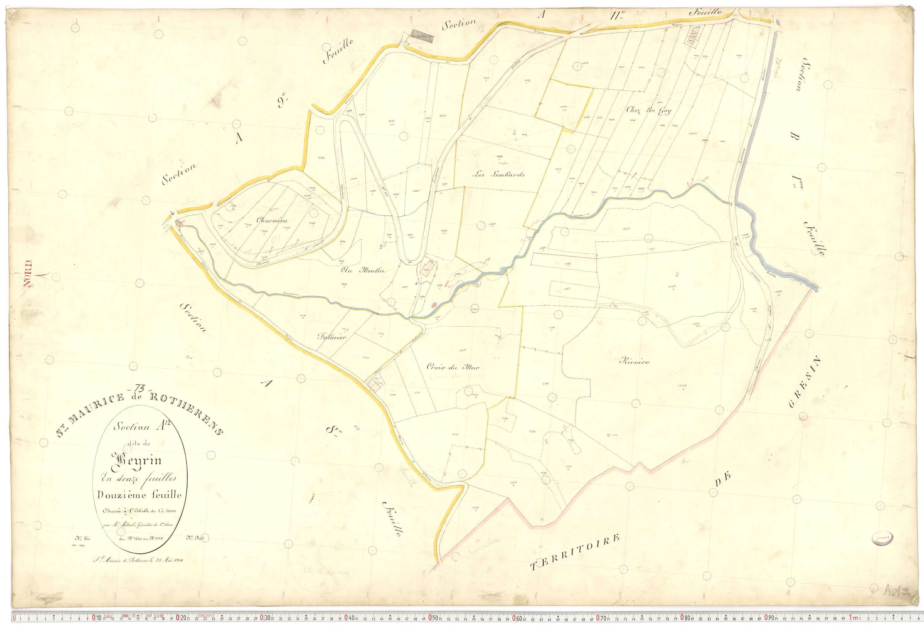 Rotherens - Plans cadastraux du premier cadastre français.