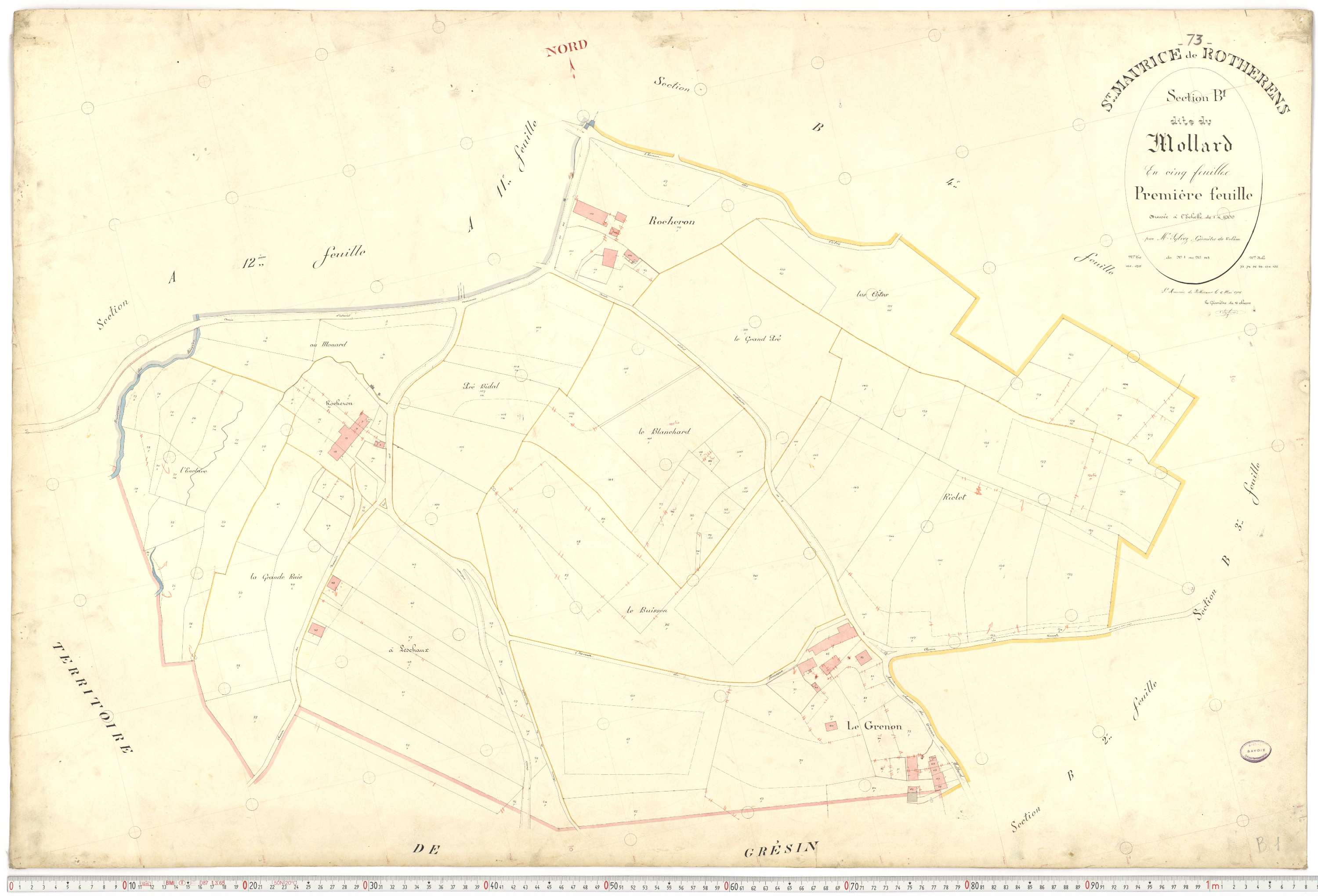 Rotherens - Plans cadastraux du premier cadastre français.