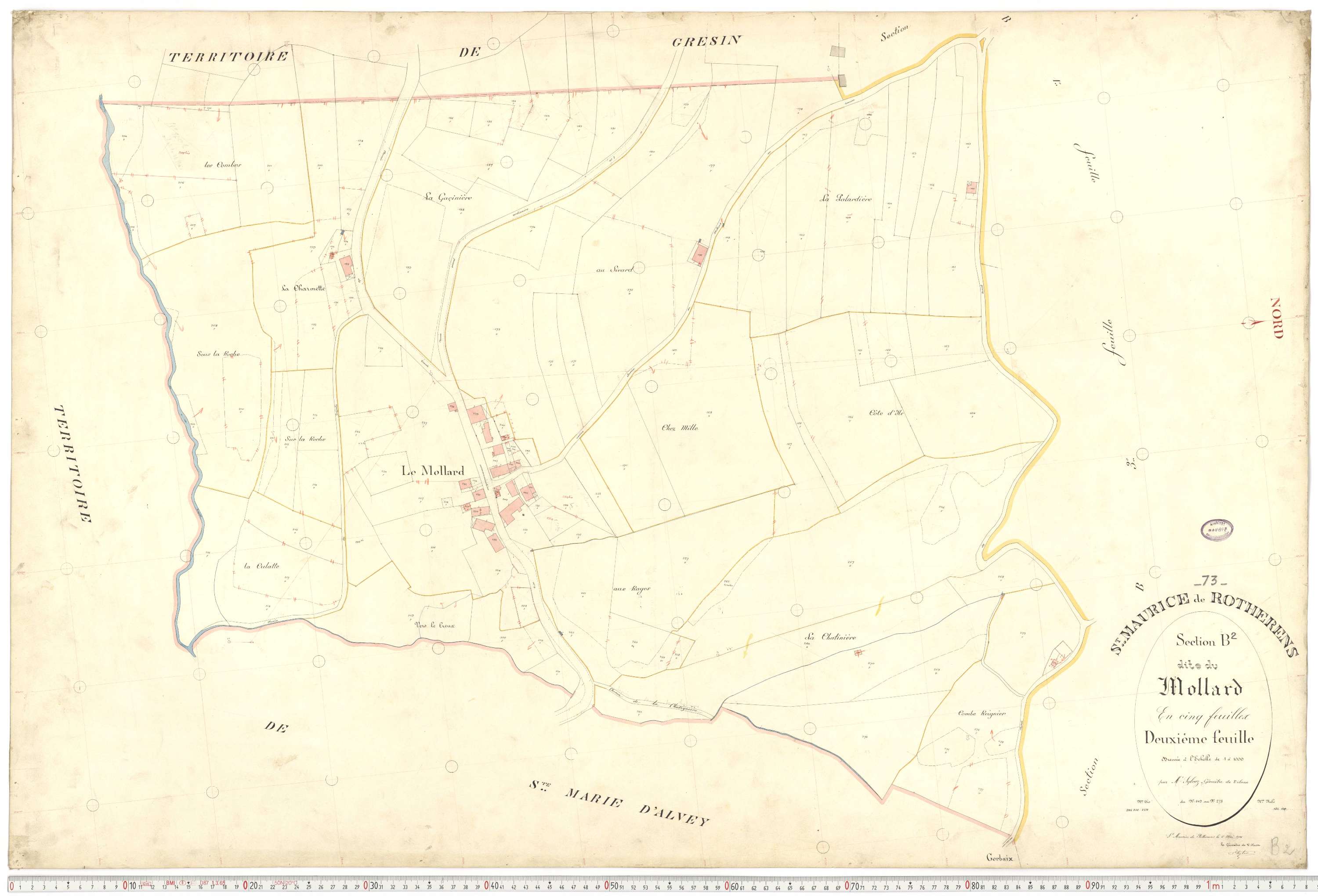 Rotherens - Plans cadastraux du premier cadastre français.