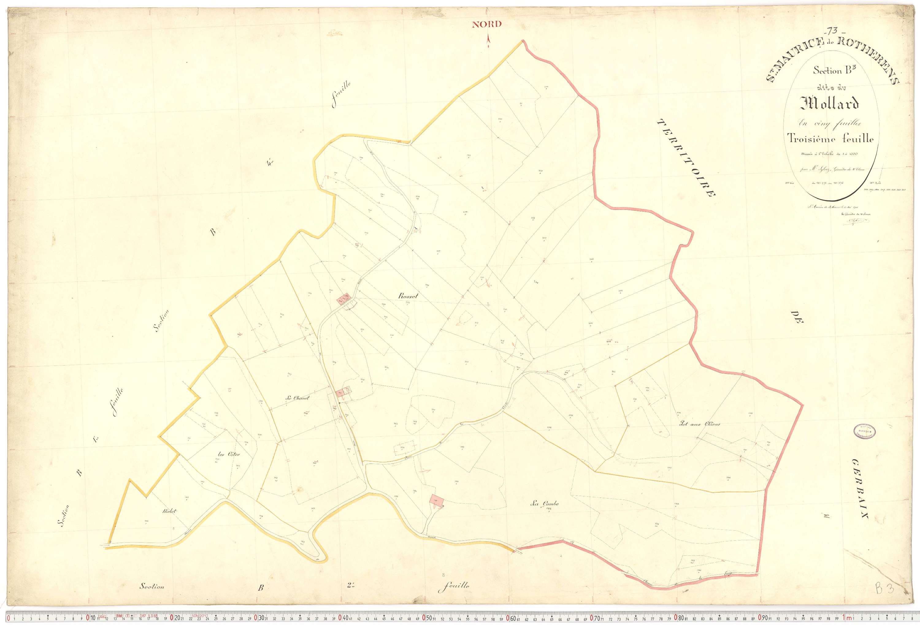 Rotherens - Plans cadastraux du premier cadastre français.