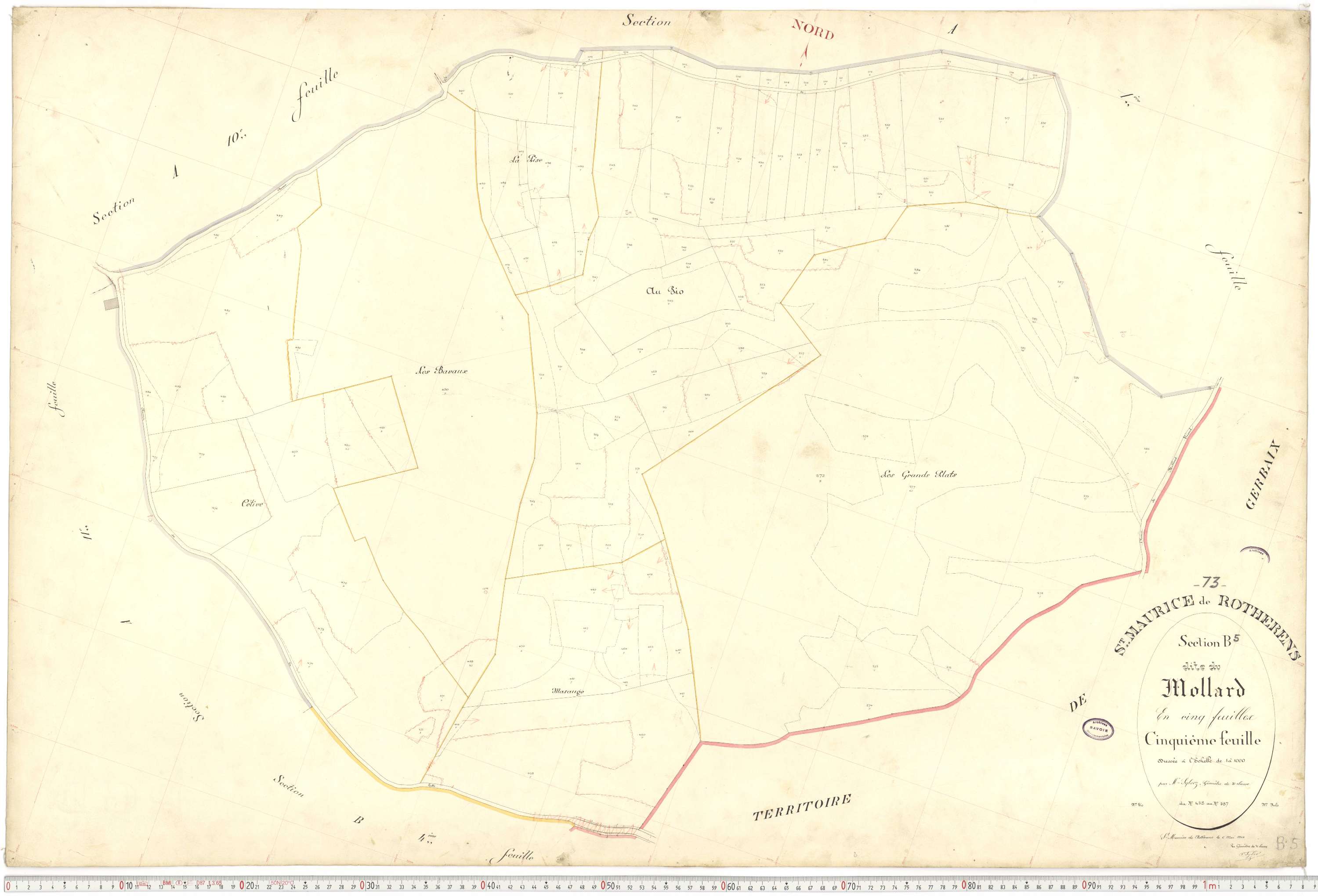 Rotherens - Plans cadastraux du premier cadastre français.