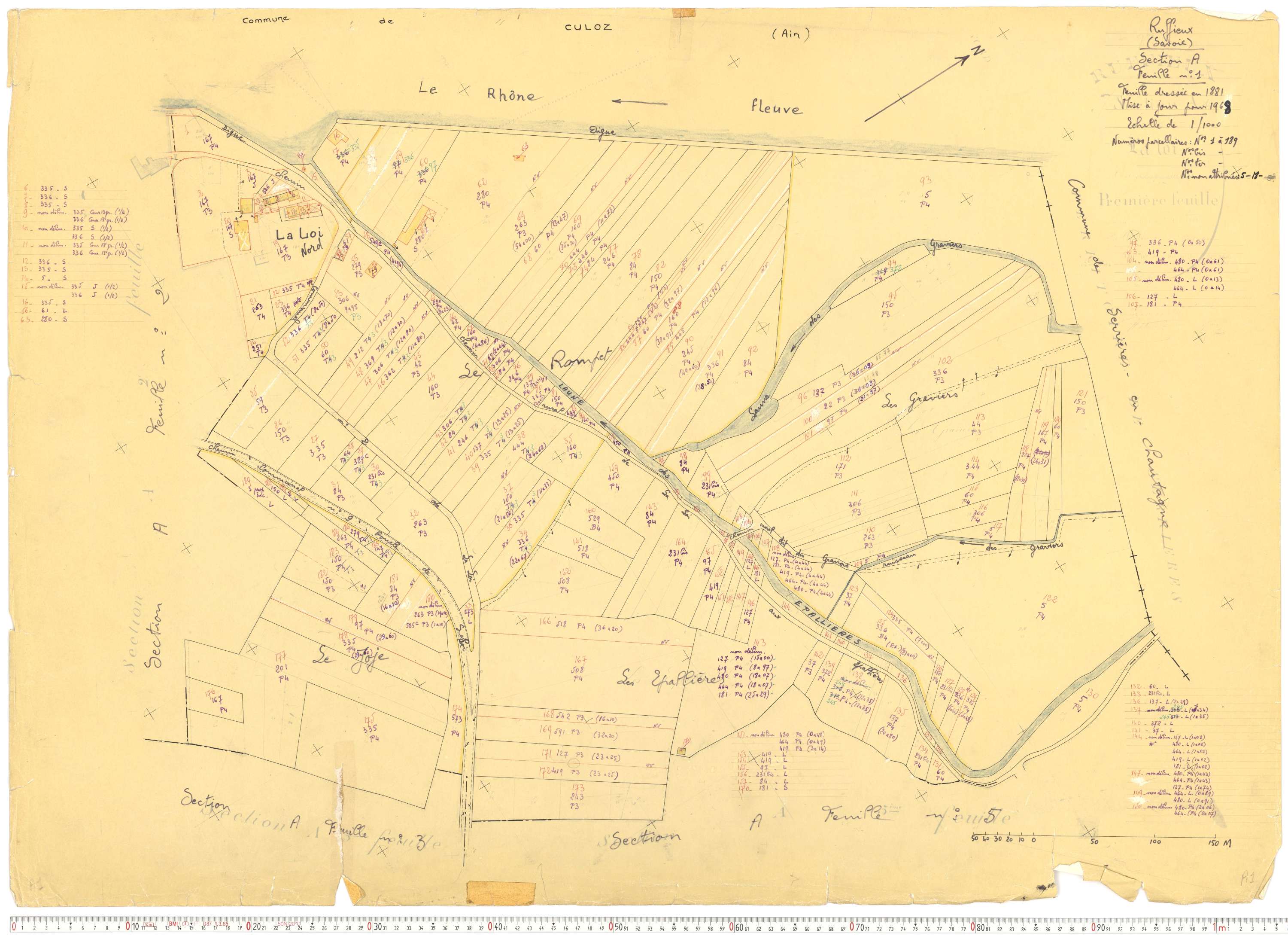Ruffieux - Cadastre rénové, version de travail (1968).